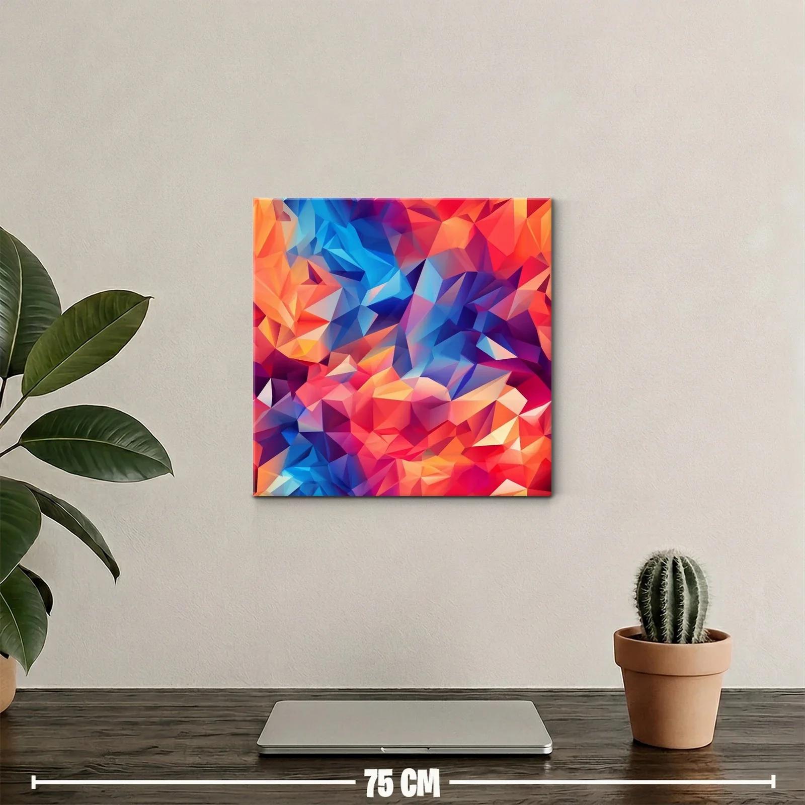 Cuadro abstracto con tonos vibrantes en formas geométricas — miniatura 2
