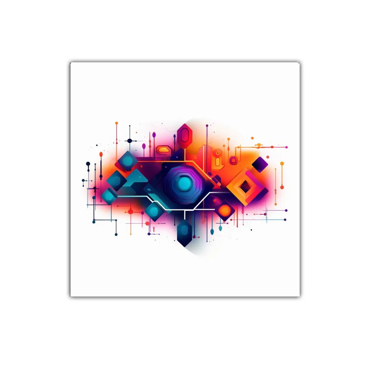 Diseño abstracto geométrico con vibrantes colores cálidos y fríos — imagen principal