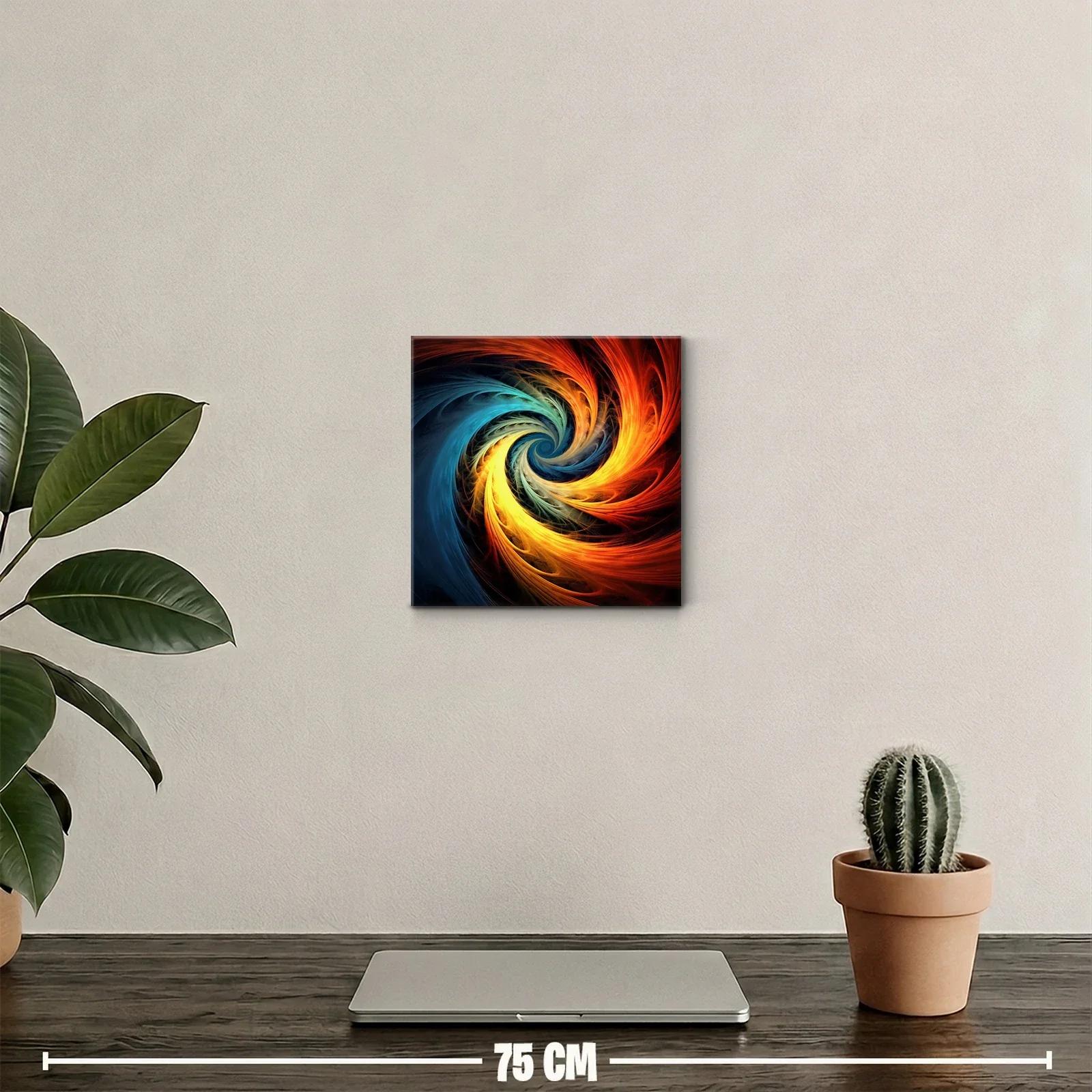 Cuadro abstracto espiral en cálidos tonos fusionados — miniatura 2