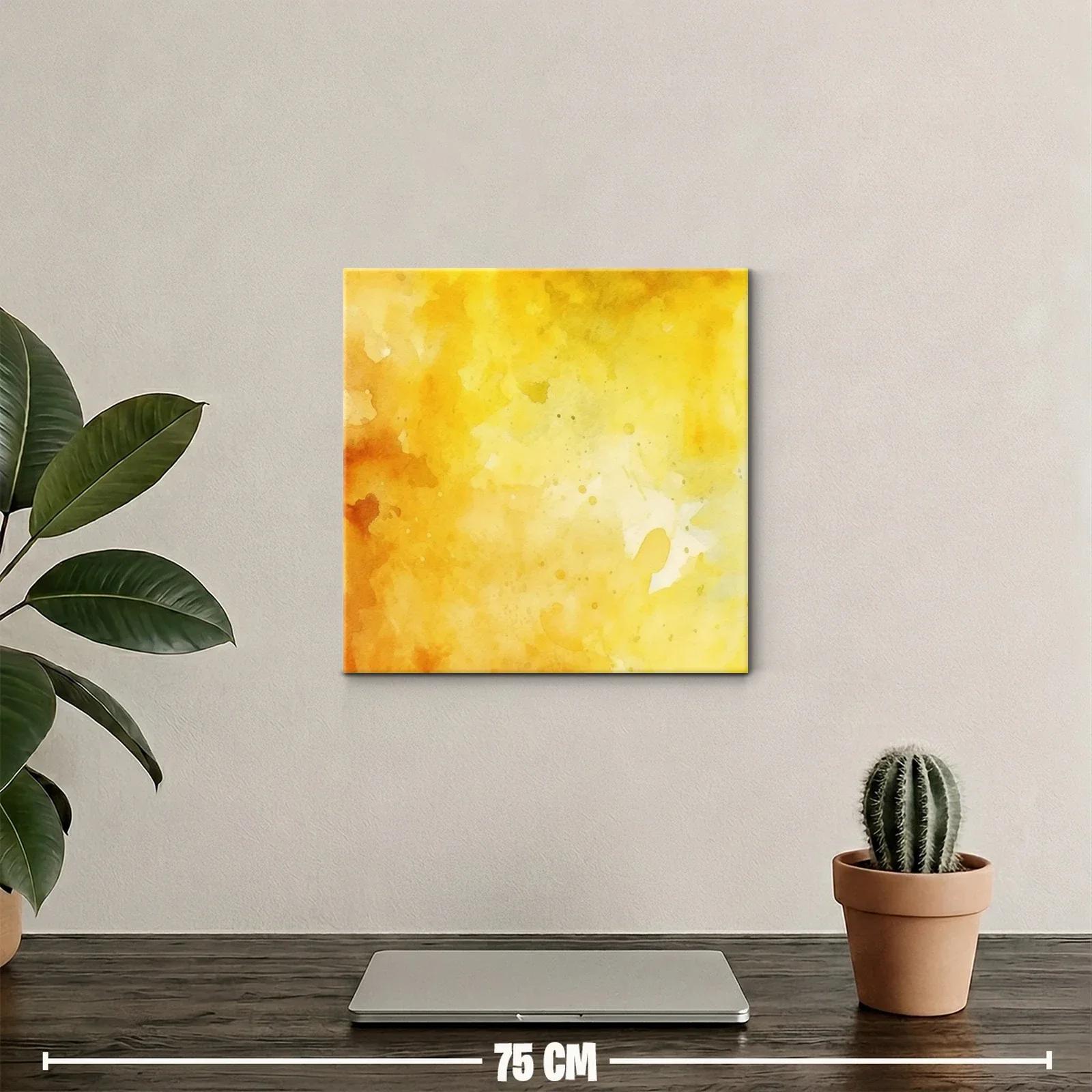 Cuadro abstracto en tonos cálidos y dorados luminosos — miniatura 2