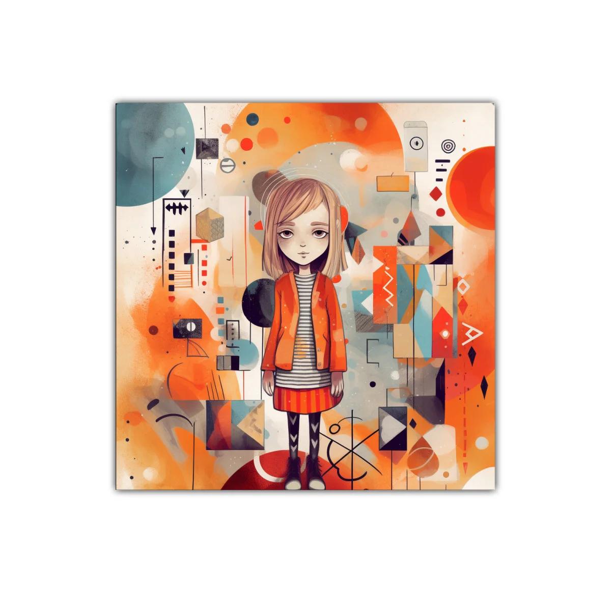 Retrato con estilo geométrico y colores vibrantes — imagen principal