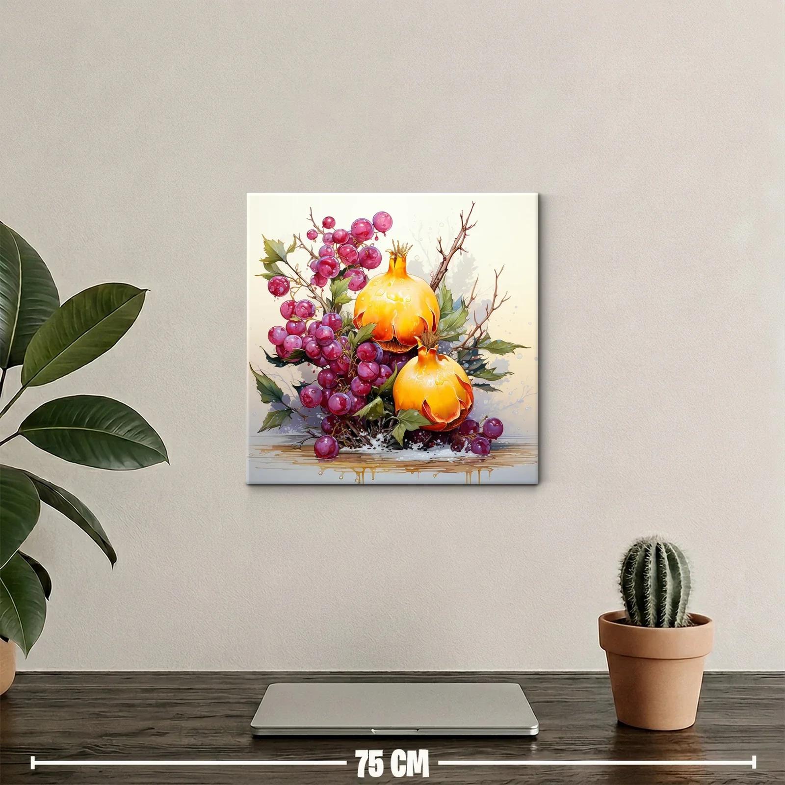 Frutos maduros con granadas vibrantes en composición natural — miniatura 2