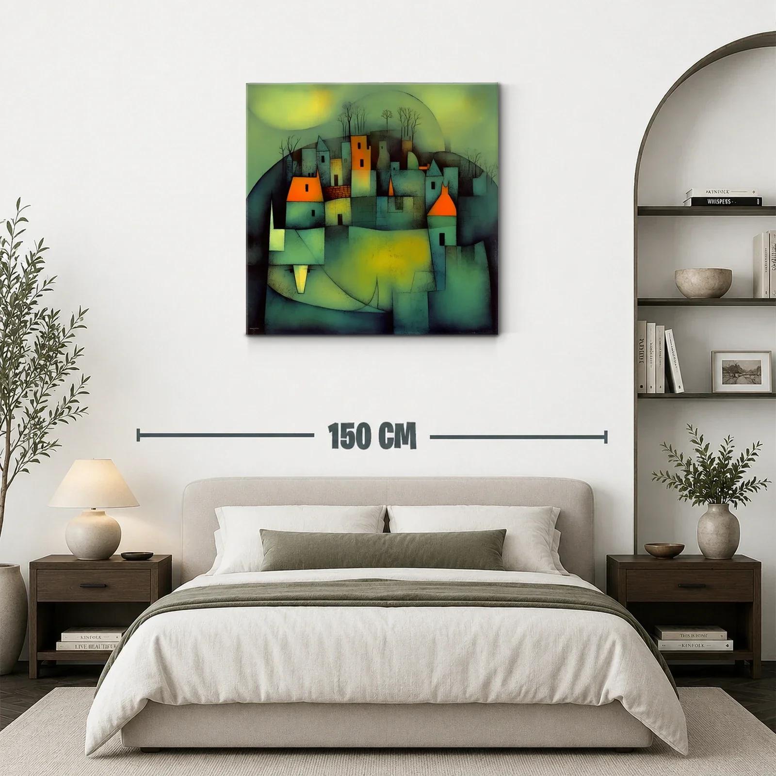 Pueblo abstracto con luces cálidas y ambiente misterioso — miniatura 3