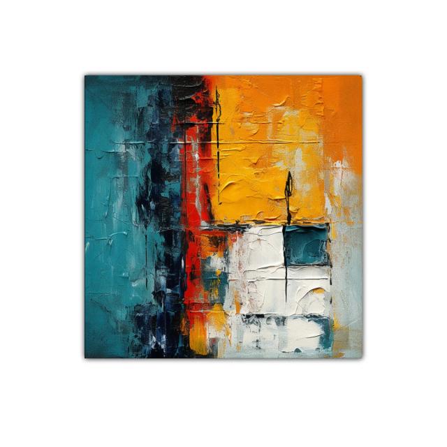 Cuadro abstracto con fuerte contraste de colores vibrantes