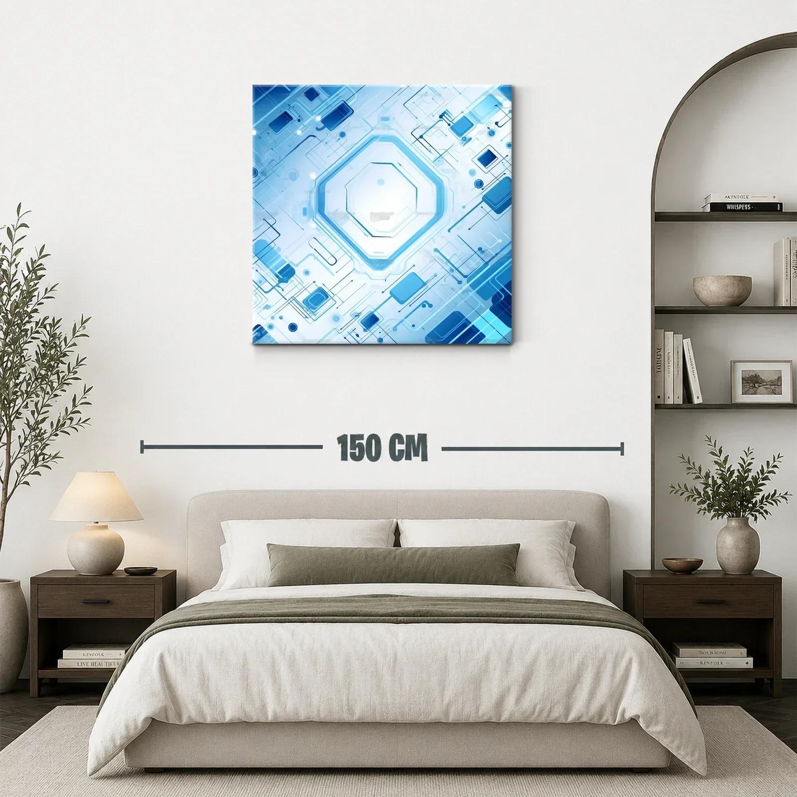 Diseño geométrico futurista en tonos azules y blancos — miniatura 3