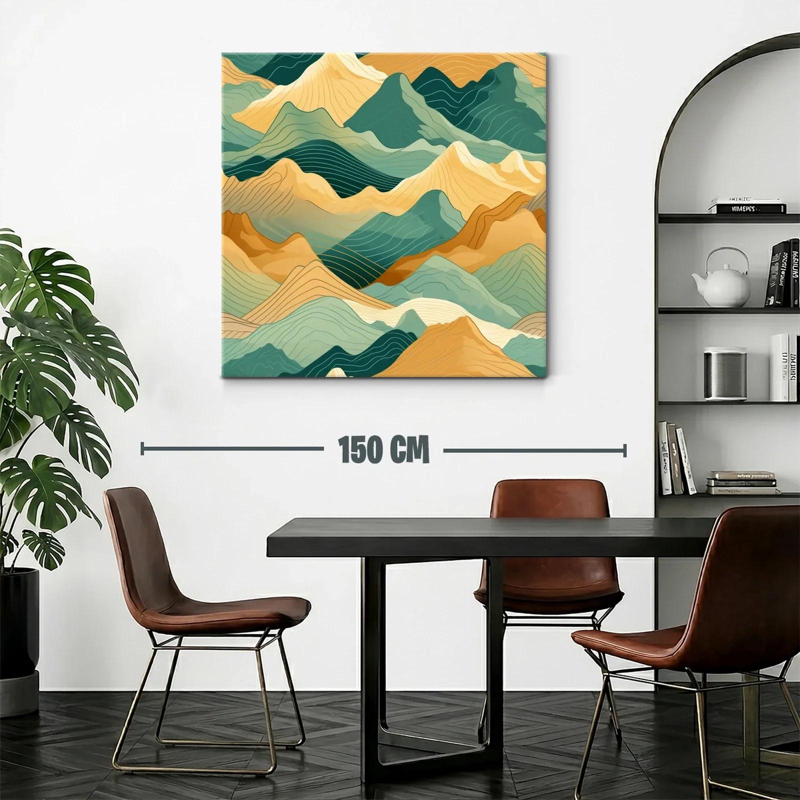 Montañas abstractas en tonos verdes y ocres — miniatura 2