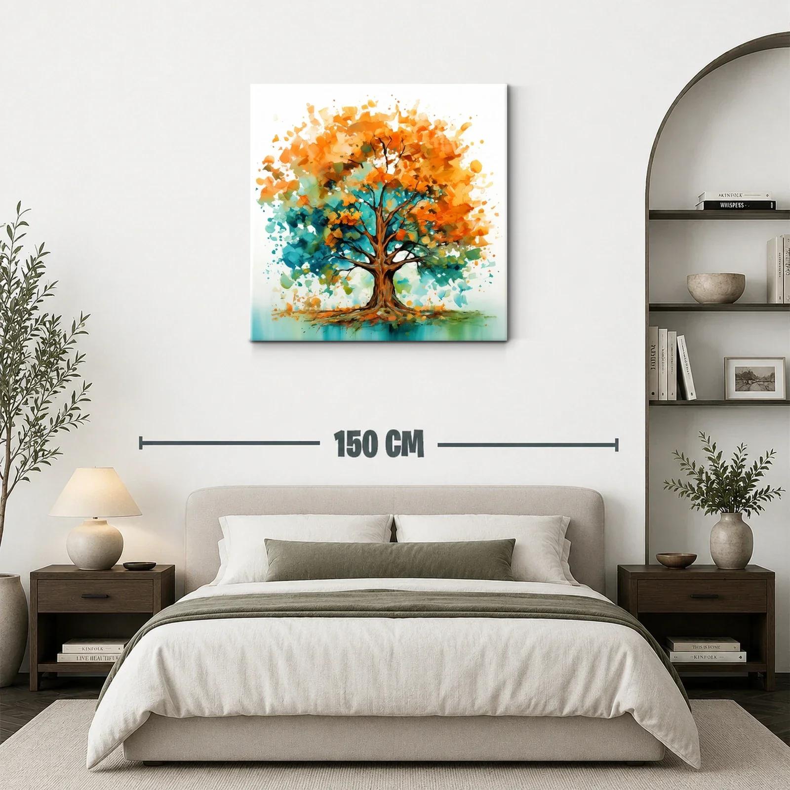 Árbol vibrante con tonos naranja y turquesa — miniatura 3
