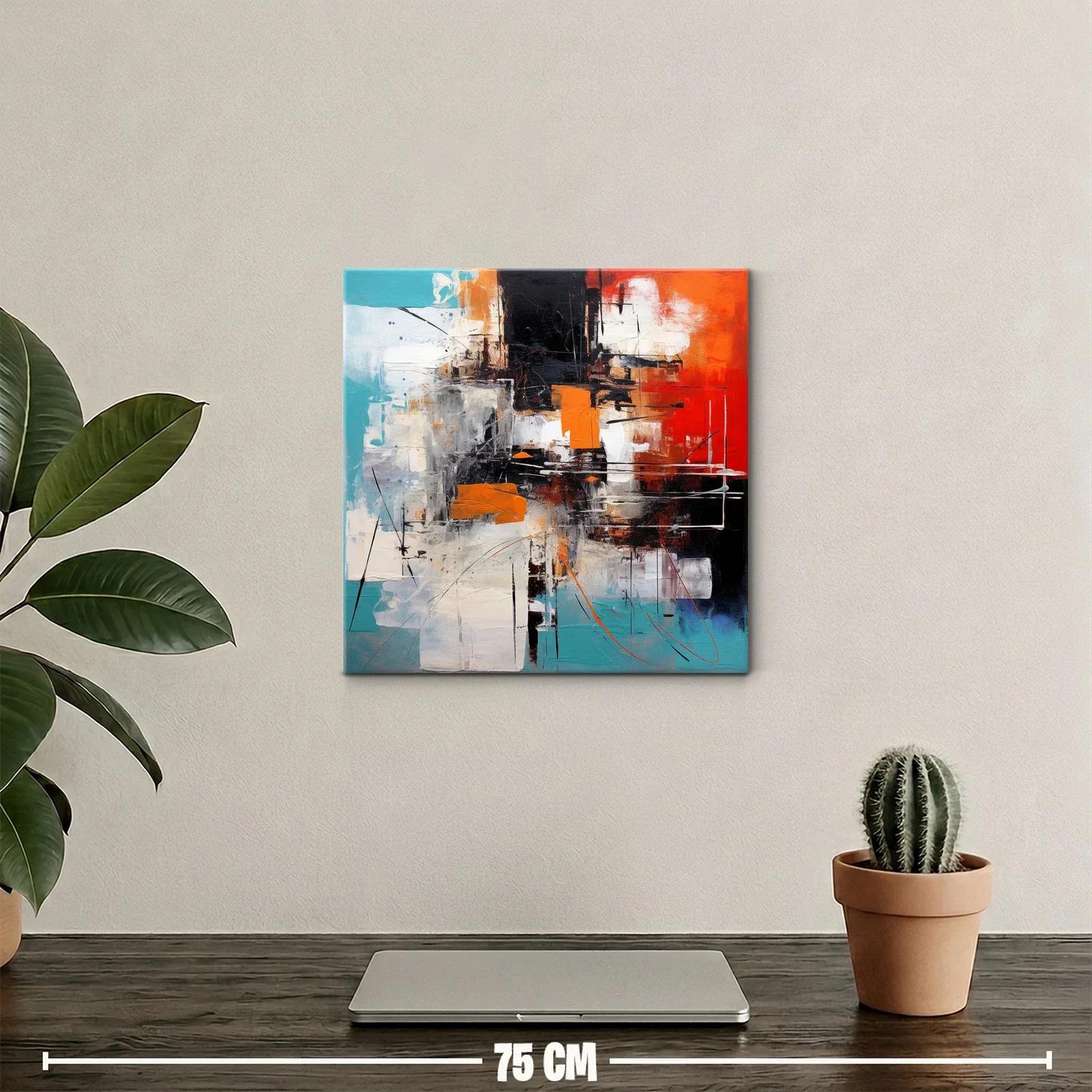 Composición abstracta con tonos vibrantes y contrastantes — miniatura 2