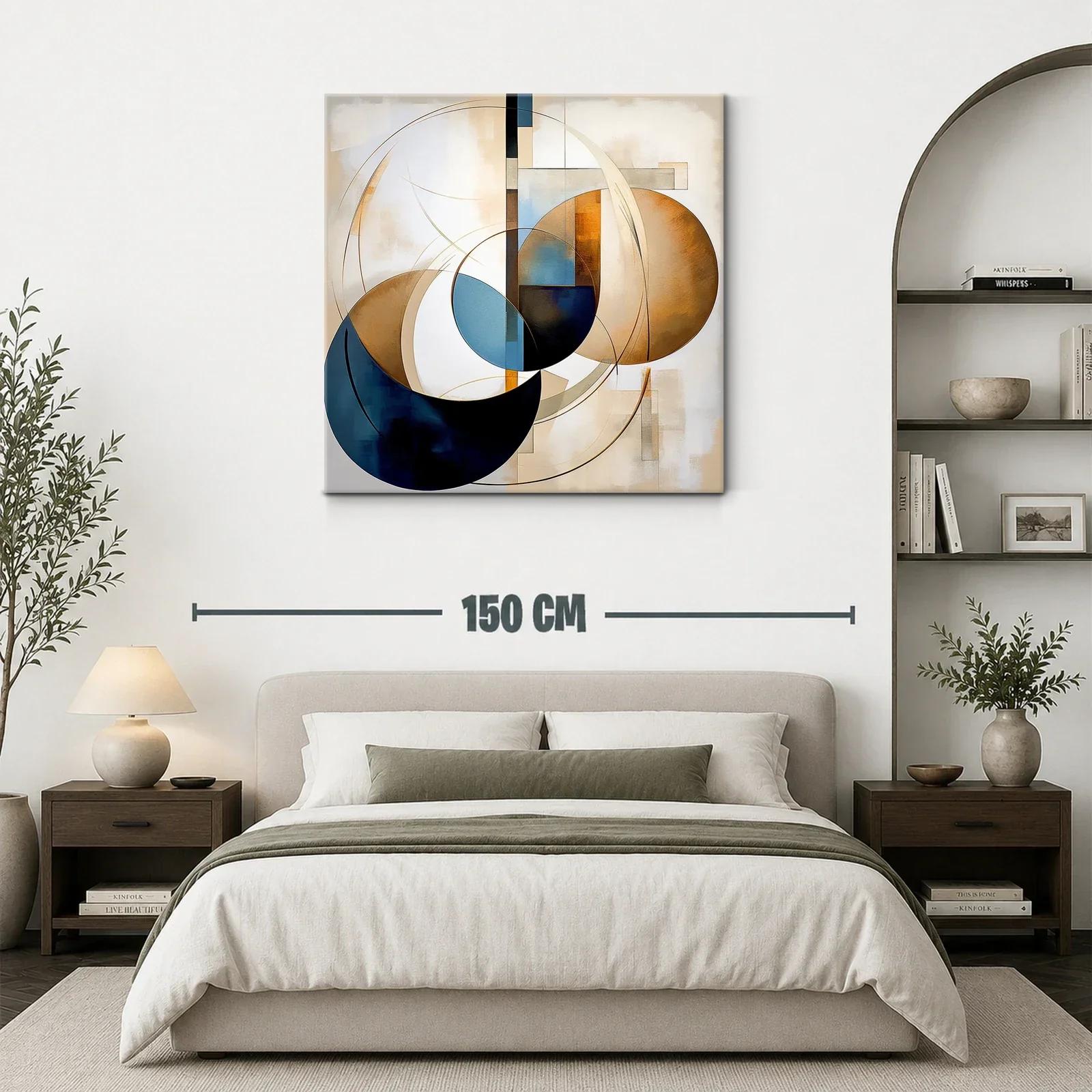Composición abstracta con formas circulares y tonos cálidos — miniatura 3