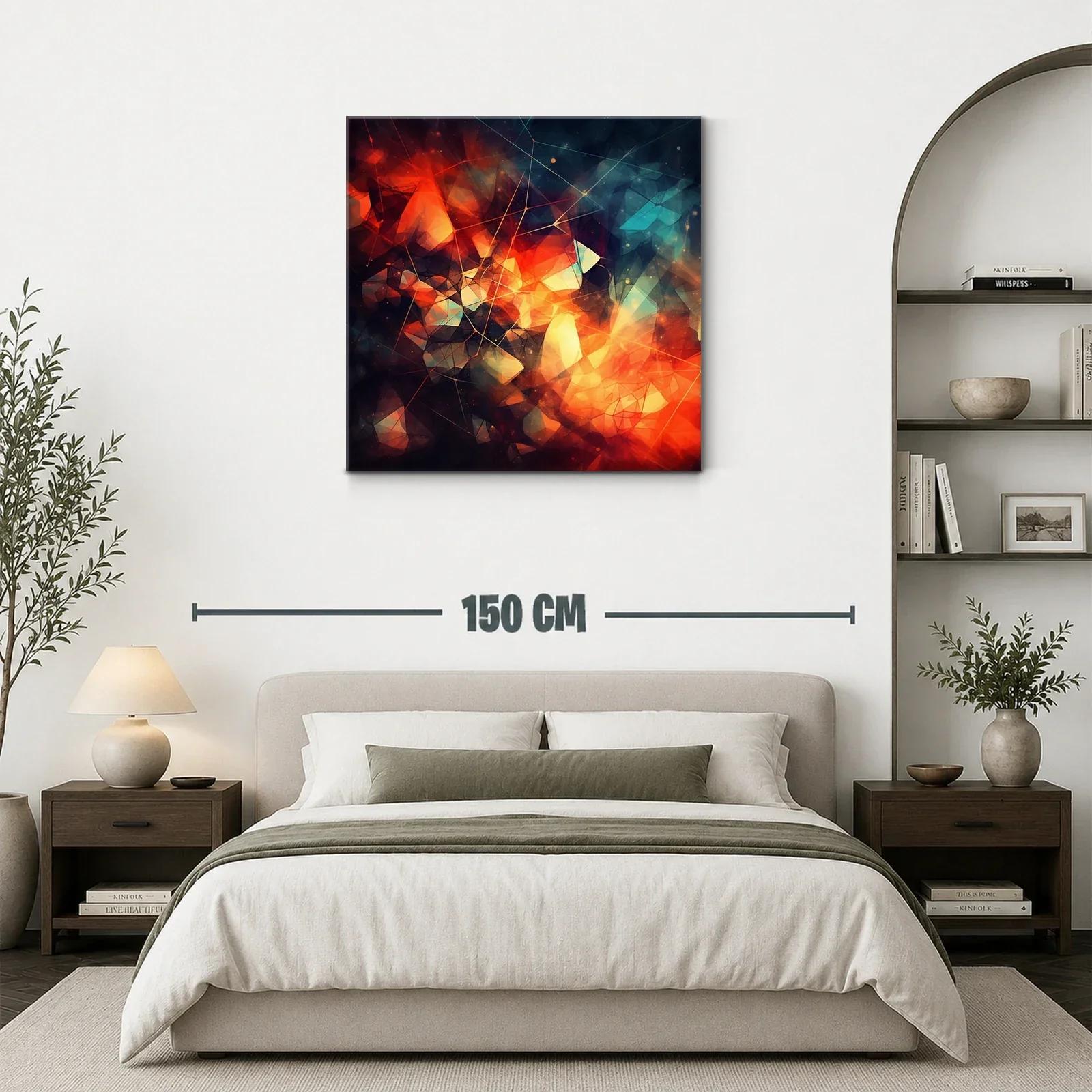 Composición abstracta vibrante con tonos fuego y azul — miniatura 3