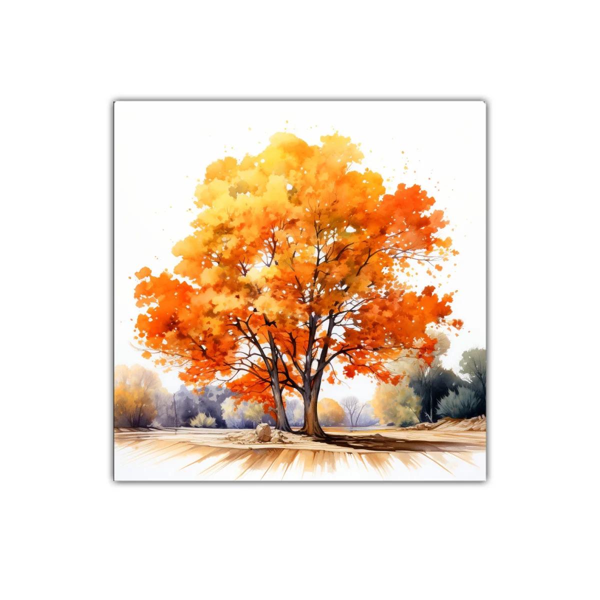 Árbol otoñal lleno de luces cálidas y colores intensos — imagen principal