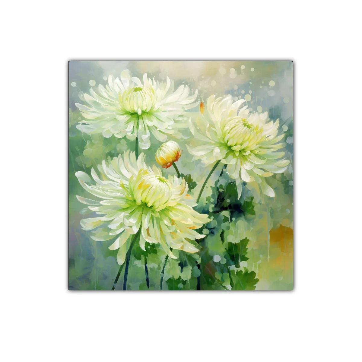 Elegancia natural con flores blancas y verdes suaves