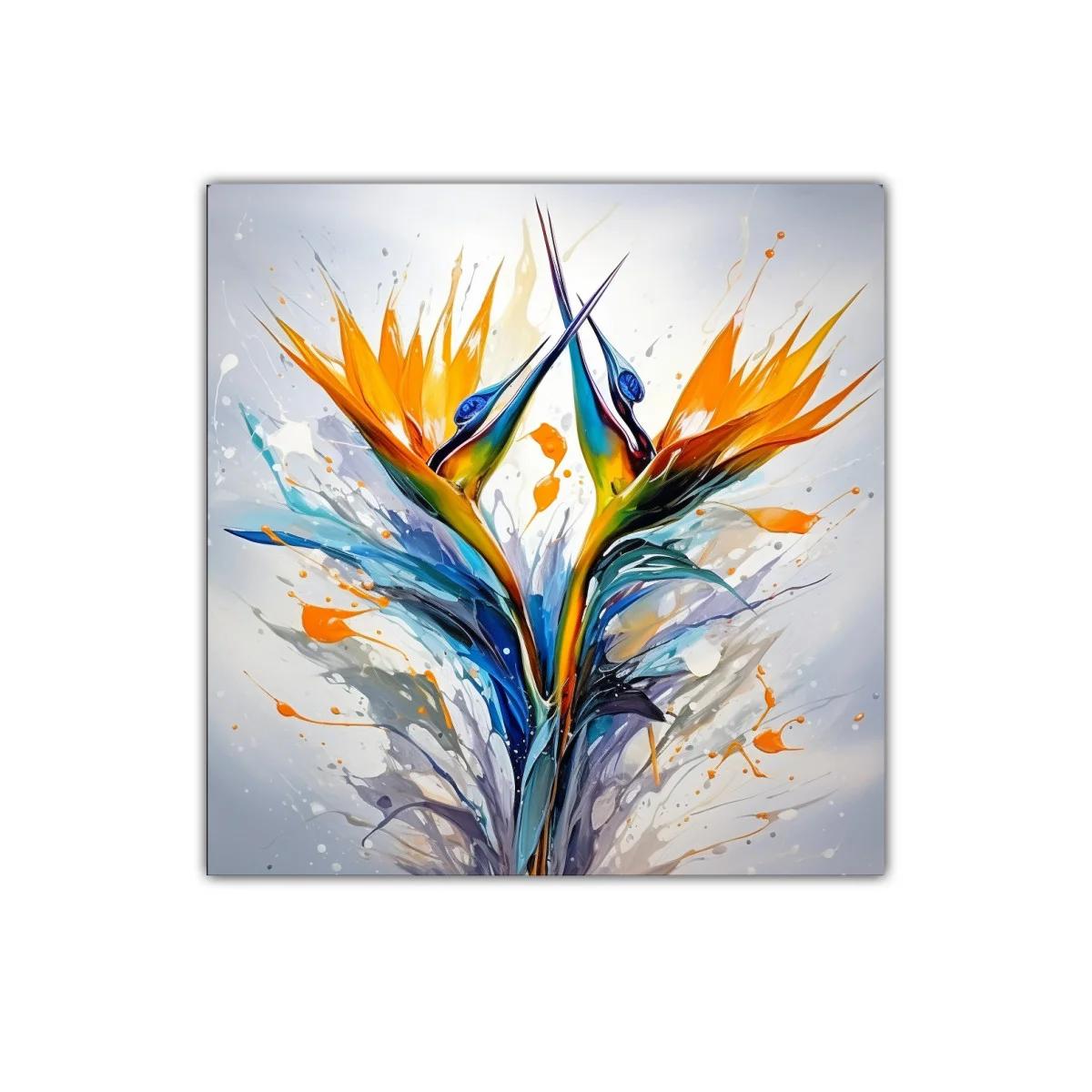 Danza vibrante de colores vivos y formas abstractas