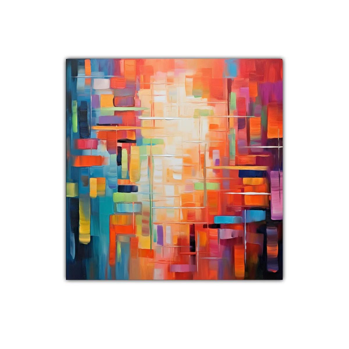 Cuadro abstracto con colores vibrantes y formas geométricas — imagen principal