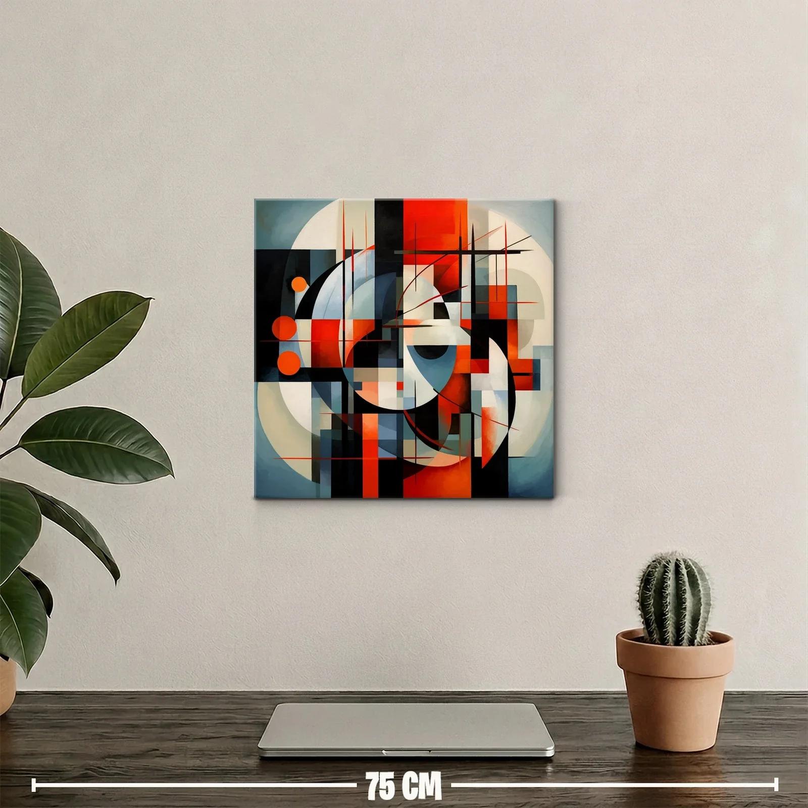 Composición abstracta en tonos rojos y azules vibrantes — miniatura 2
