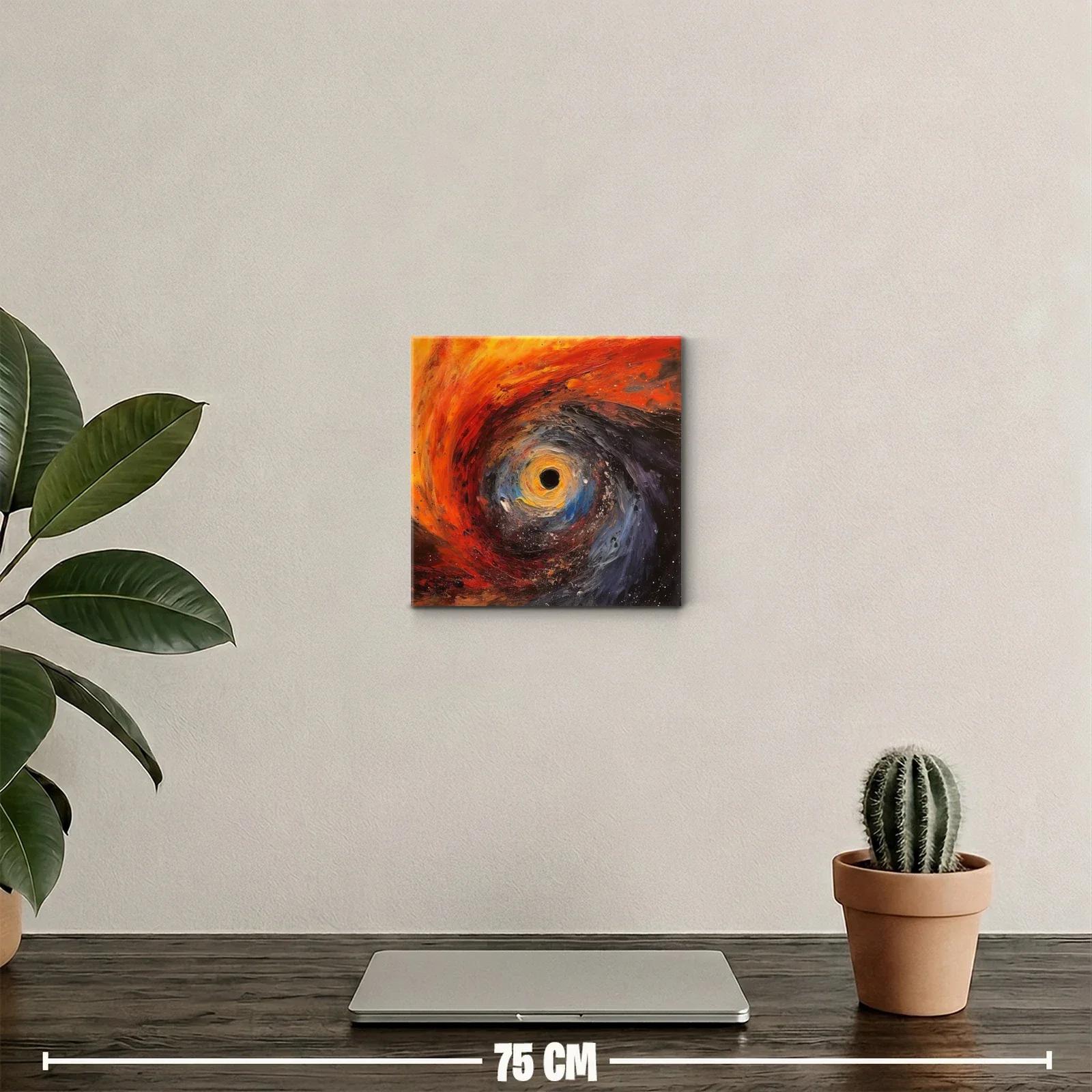 Cuadro abstracto de remolino cósmico en tonos intensos — miniatura 2