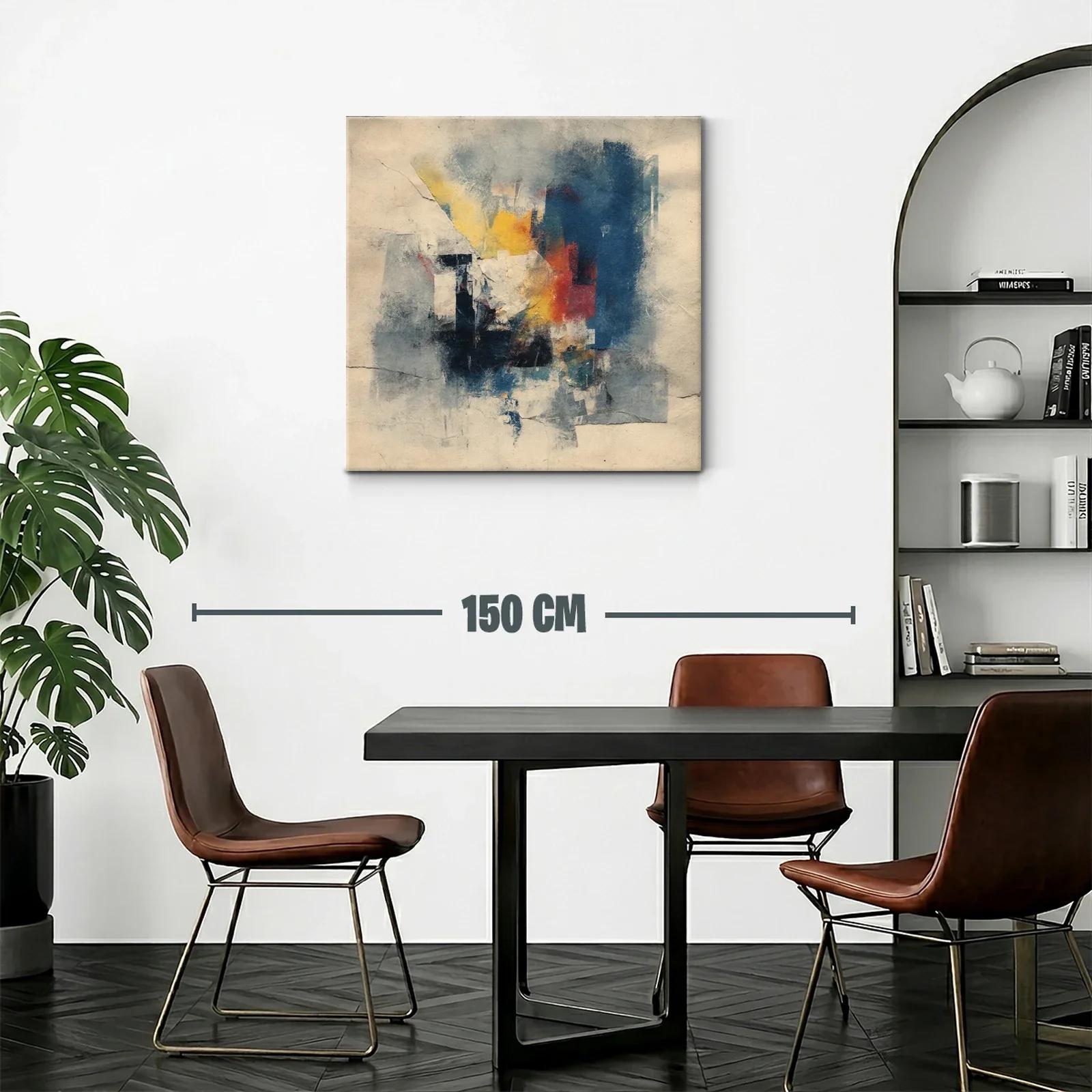 Composición abstracta con tonos cálidos y fríos mezclados — miniatura 2