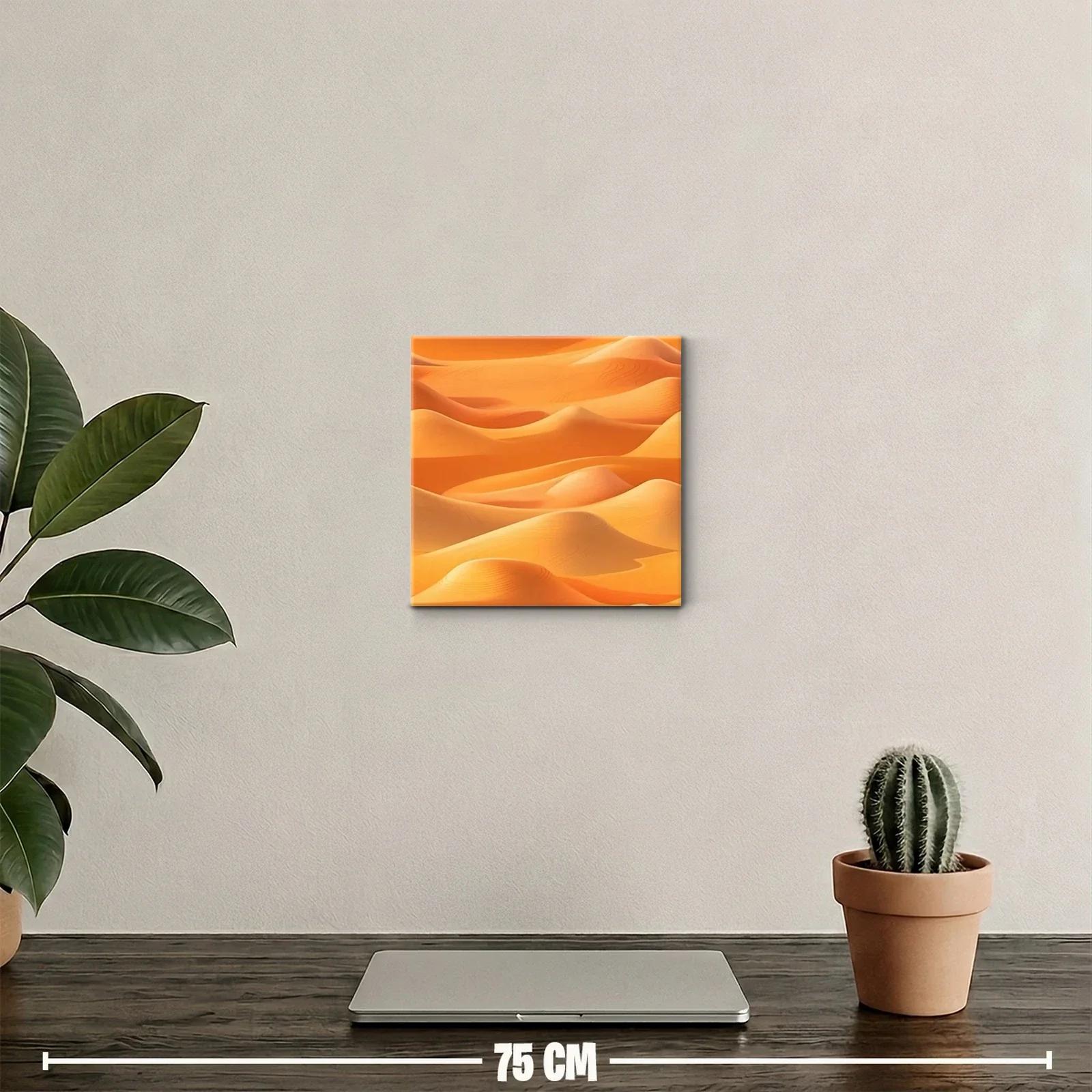 Paisaje de dunas cálidas en tonos arena y naranja vibrante — miniatura 2