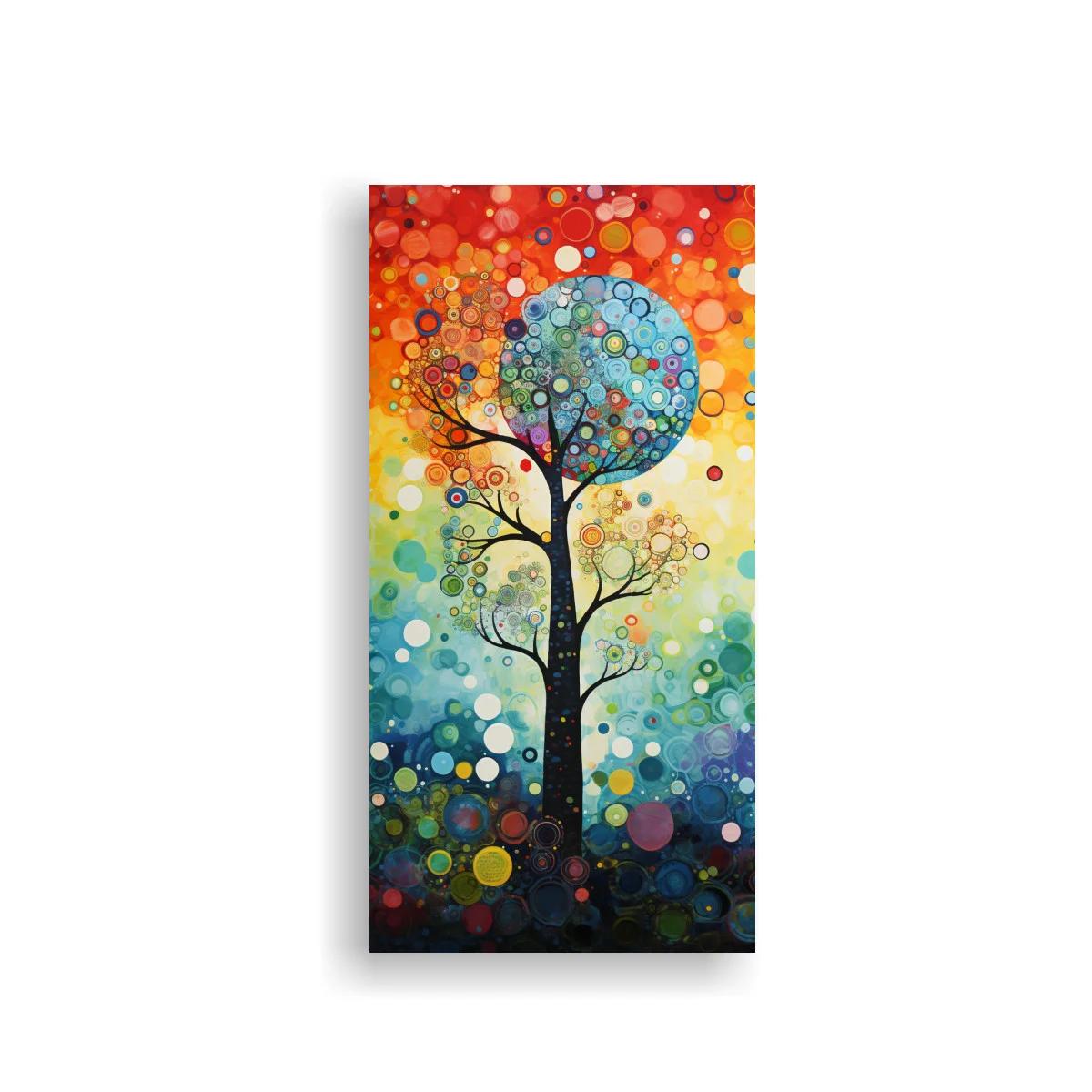 Cuadro Árbol de la Vida con copas de anillos y puntos