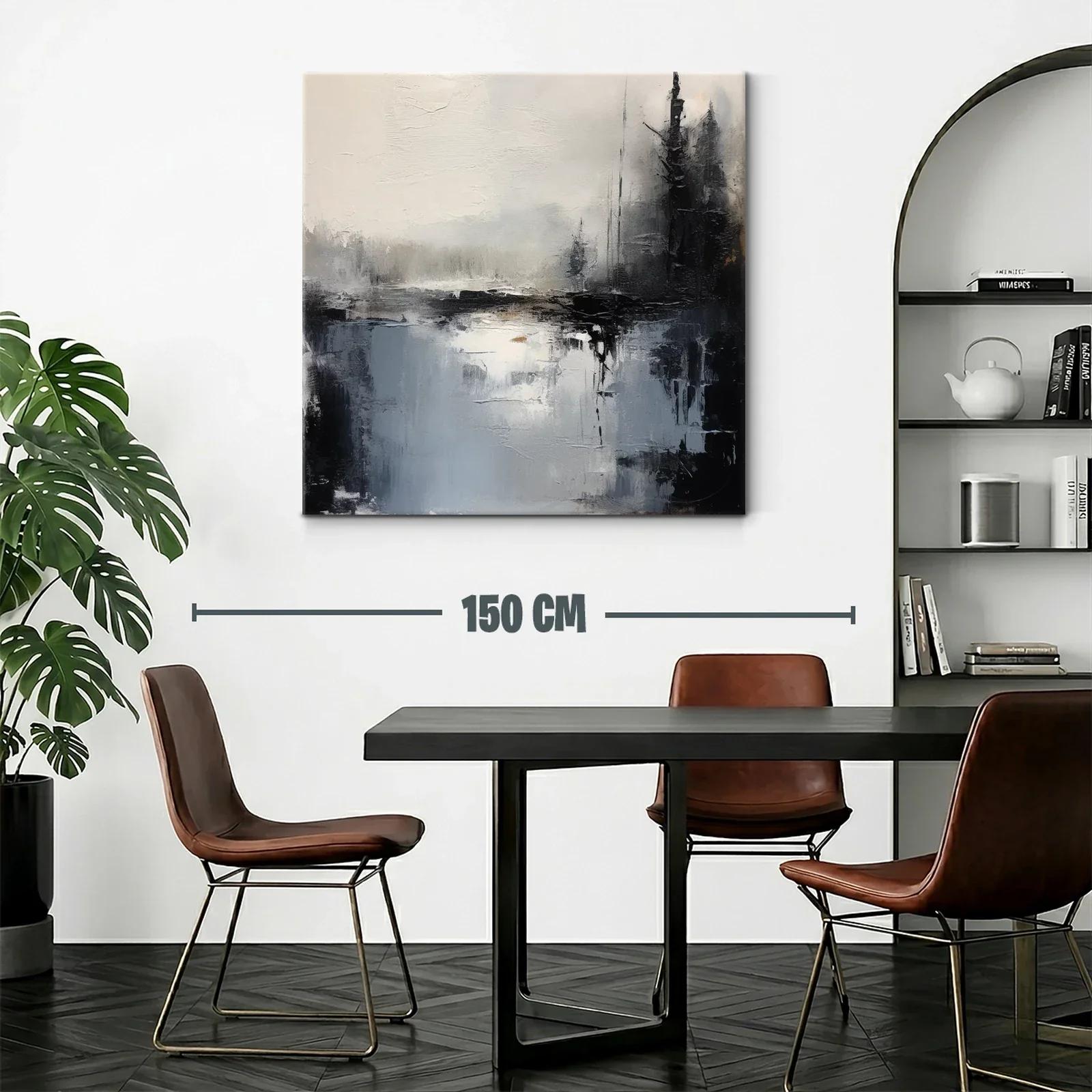 Paisaje abstracto en tonos neutros y contraste dramático — miniatura 2