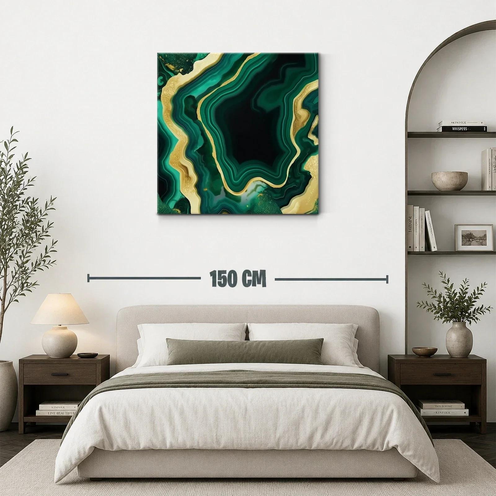 Diseño abstracto en tonos verdes con detalles dorados — miniatura 3