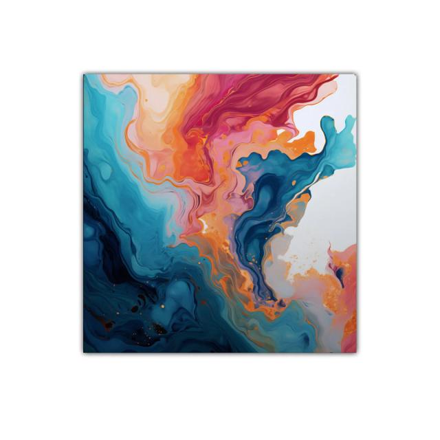 Cuadro abstracto con colores vivos y vibrantes