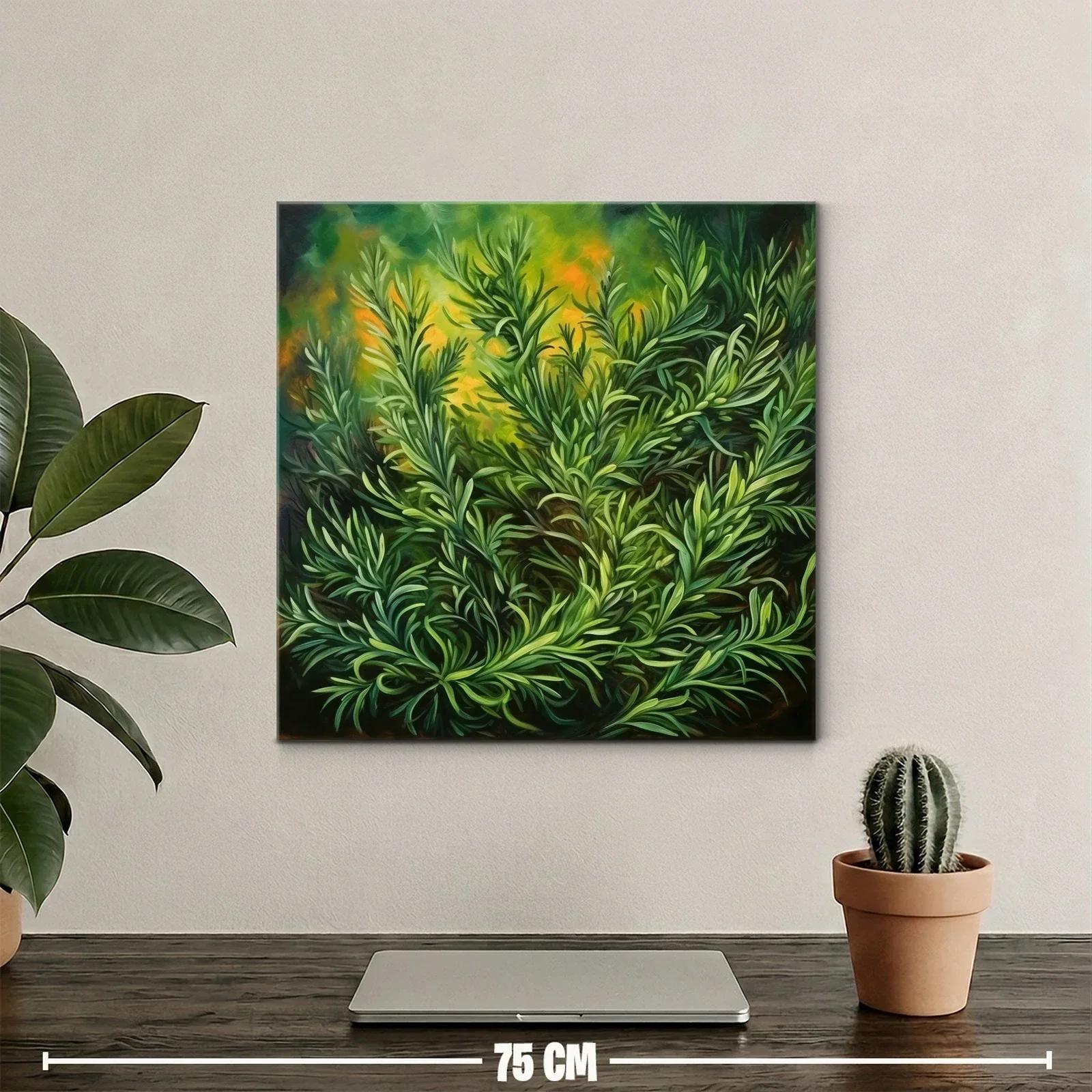 Cuadro Vegetal con Follaje Verde y Tonos Cálidos — miniatura 2