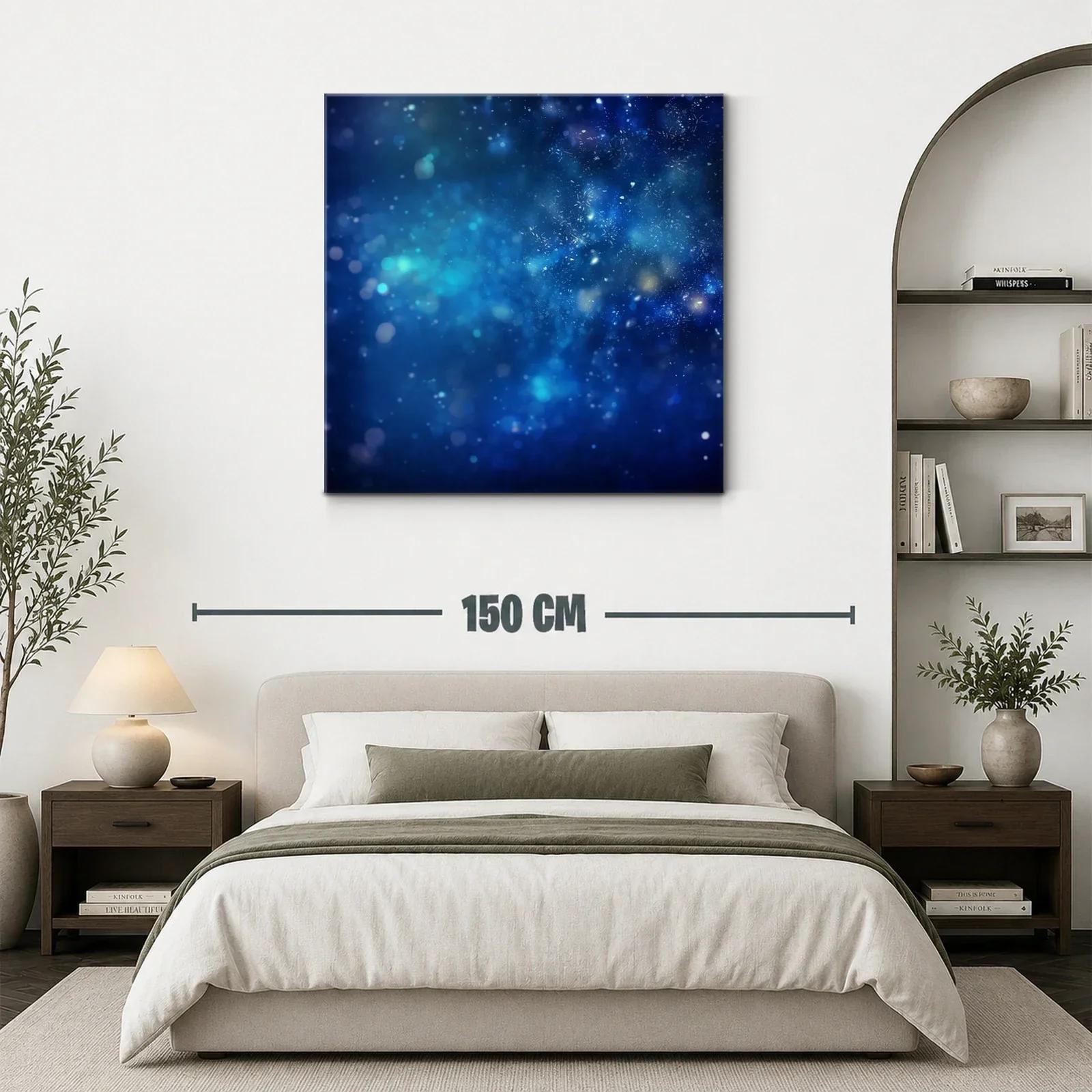 Cuadro abstracto con destellos azules y luces difusas — miniatura 3