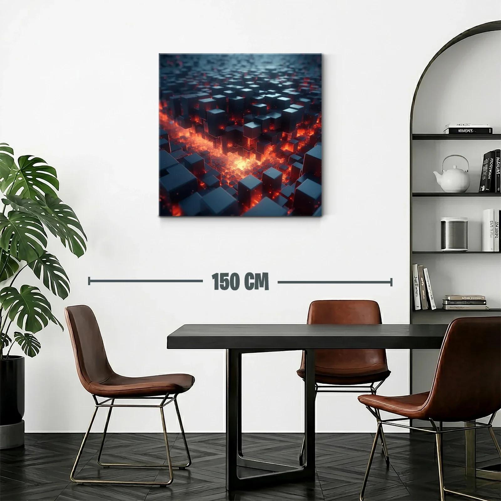 Cuadro urbano futurista con luces de lava incandescentes — miniatura 2