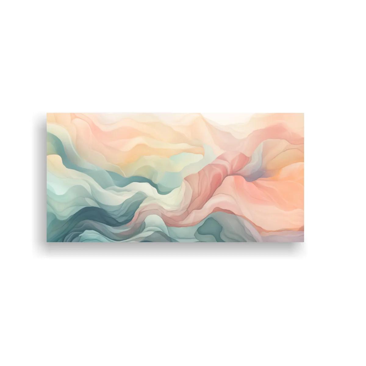 Cuadro ondas abstractas en tonos pastel