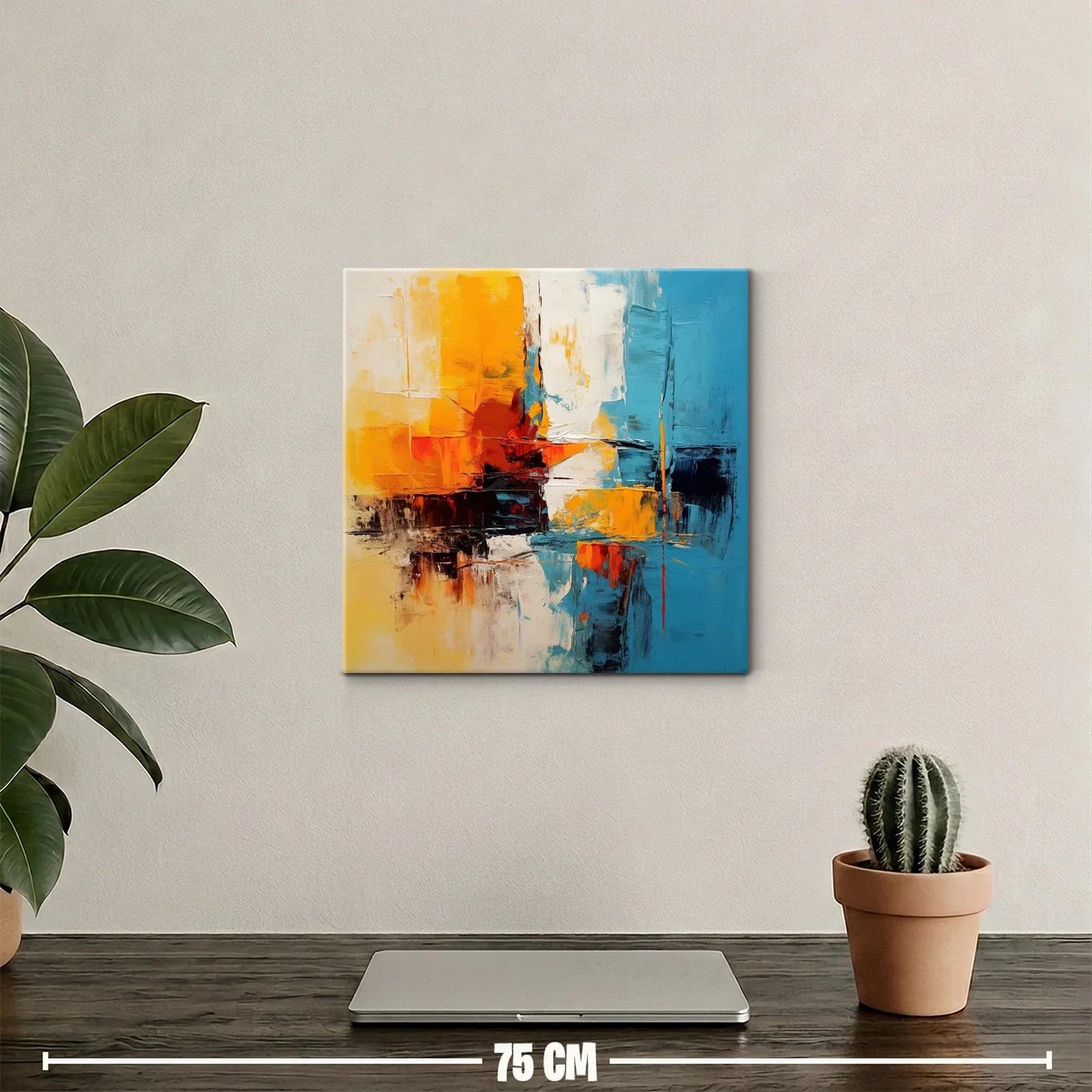 Composición abstracta vibrante con tonos cálidos y fríos — miniatura 2