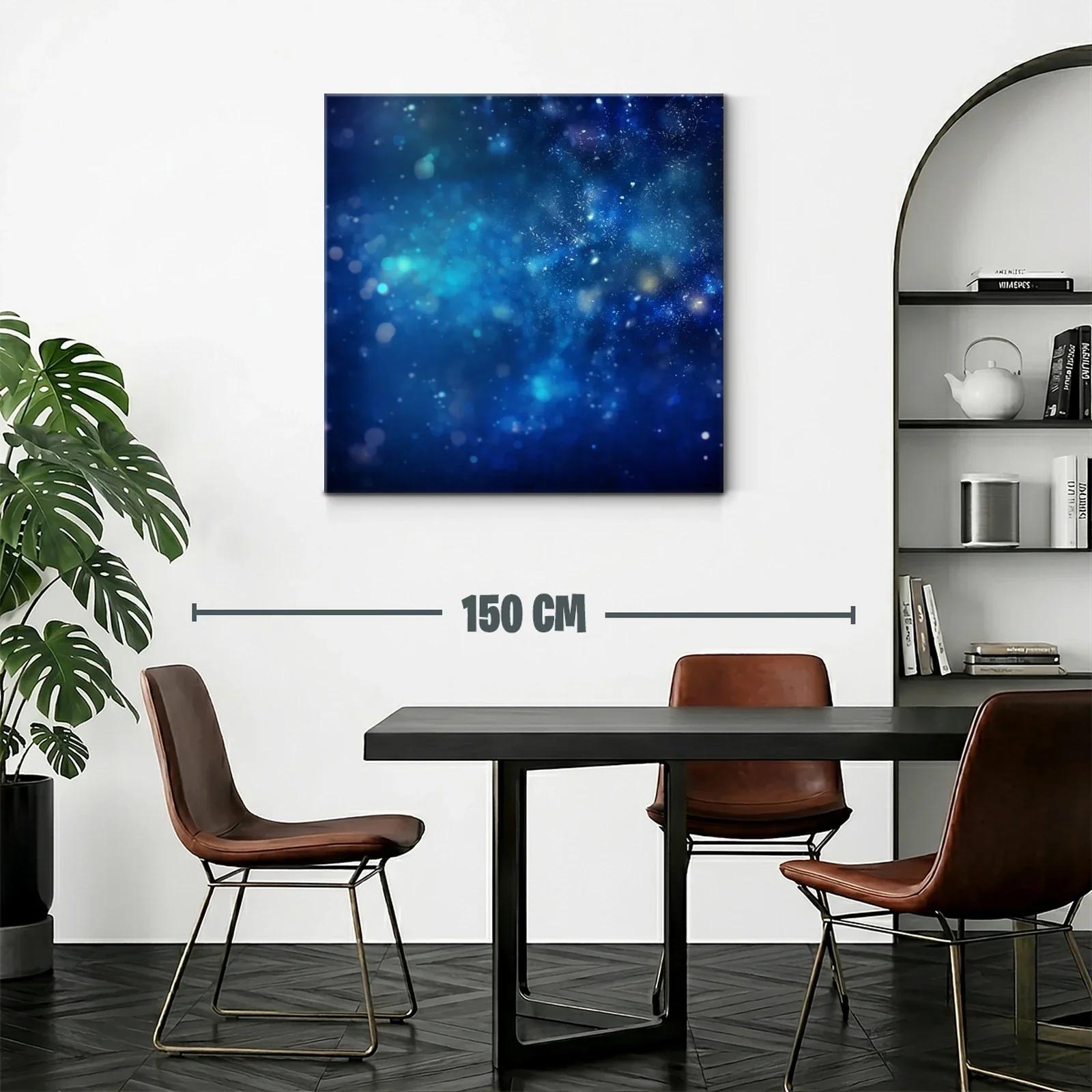 Cuadro abstracto con destellos azules y luces difusas — miniatura 2