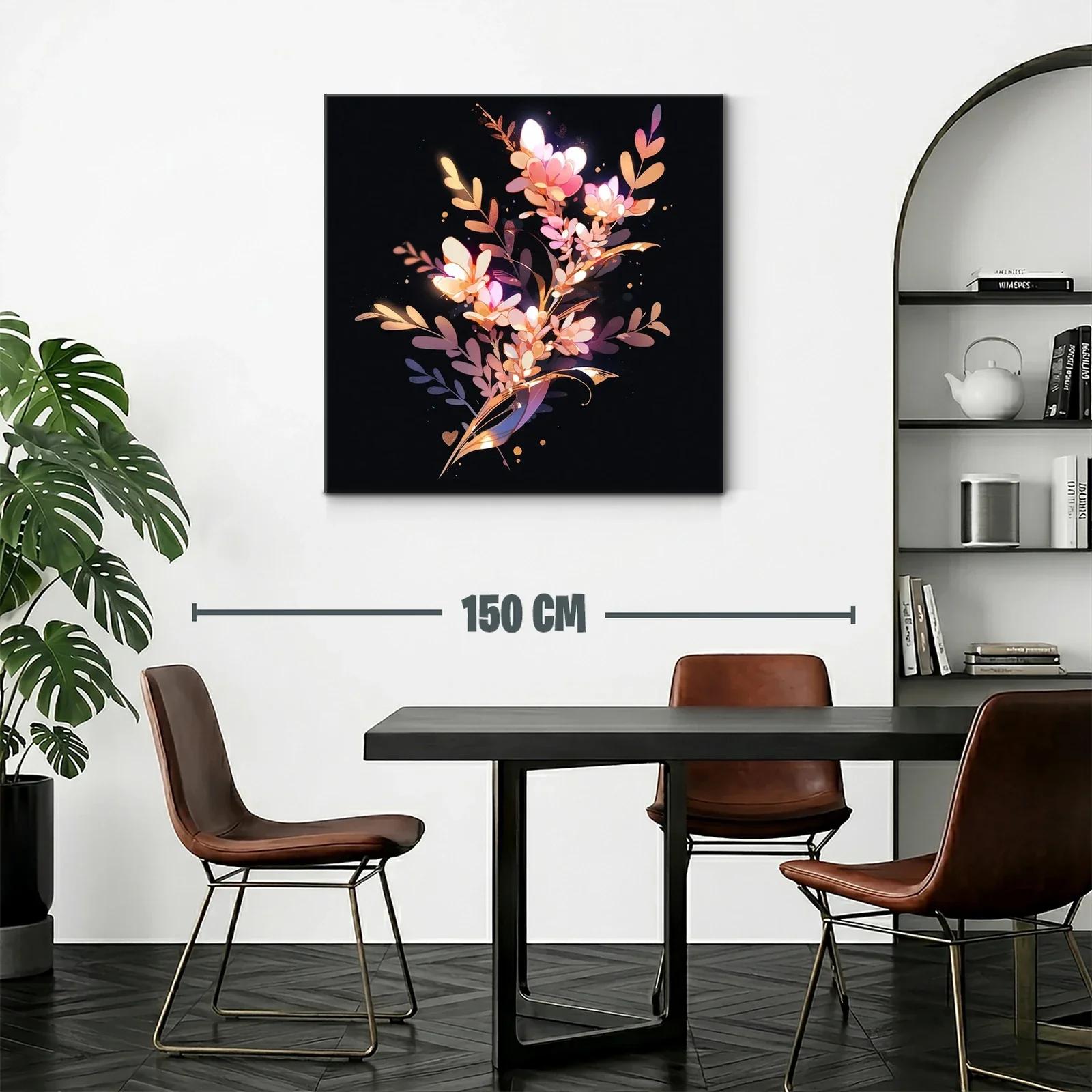 Flores iluminadas sobre fondo oscuro para elegancia sutil — miniatura 2