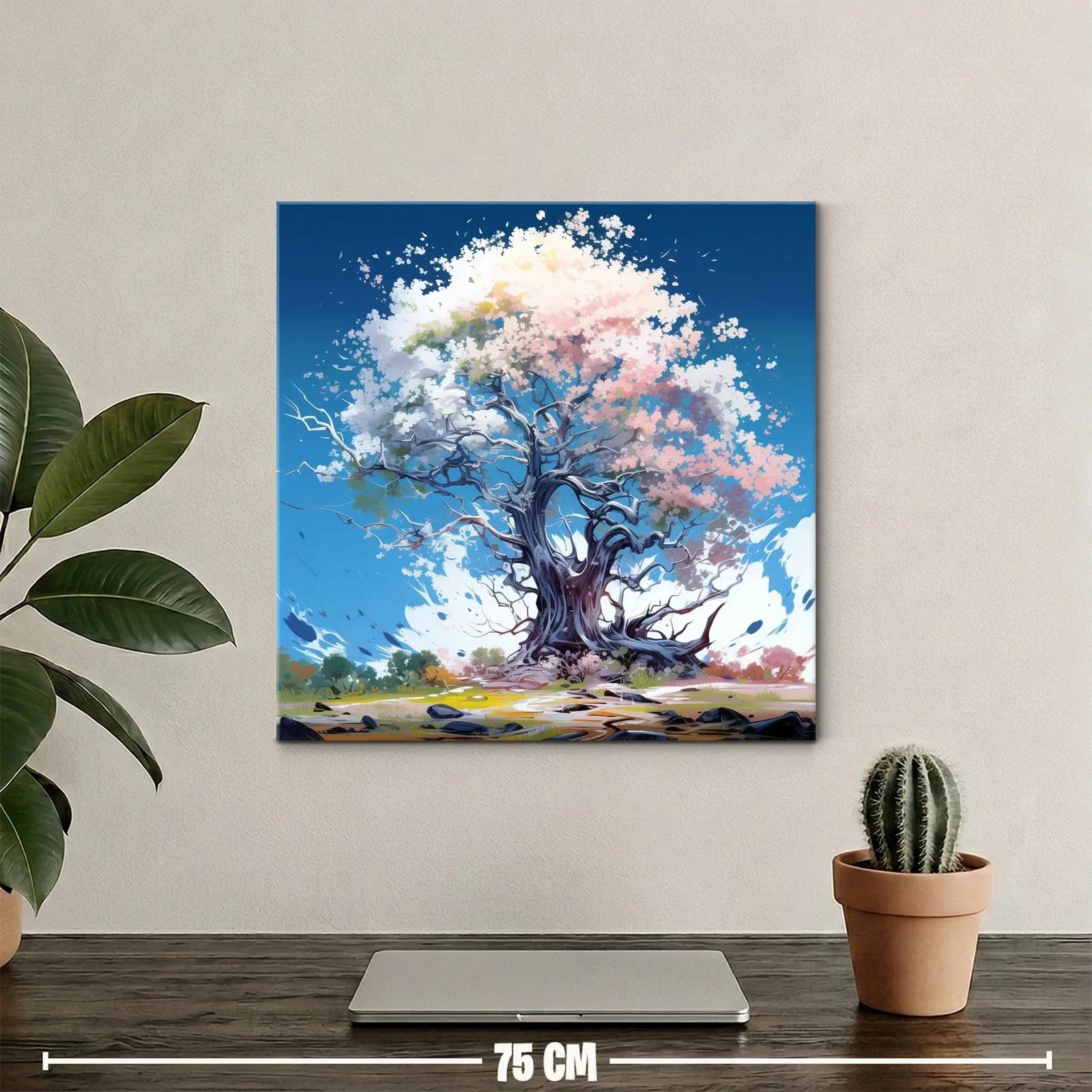 Árbol mágico en tonos suaves y cielo azul profundo — miniatura 2