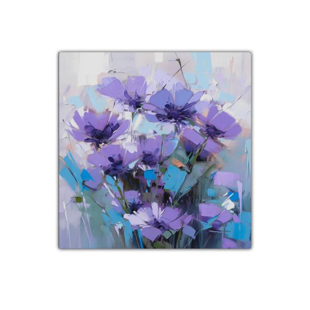 Cuadro decorativo con flores violetas de estilo moderno
