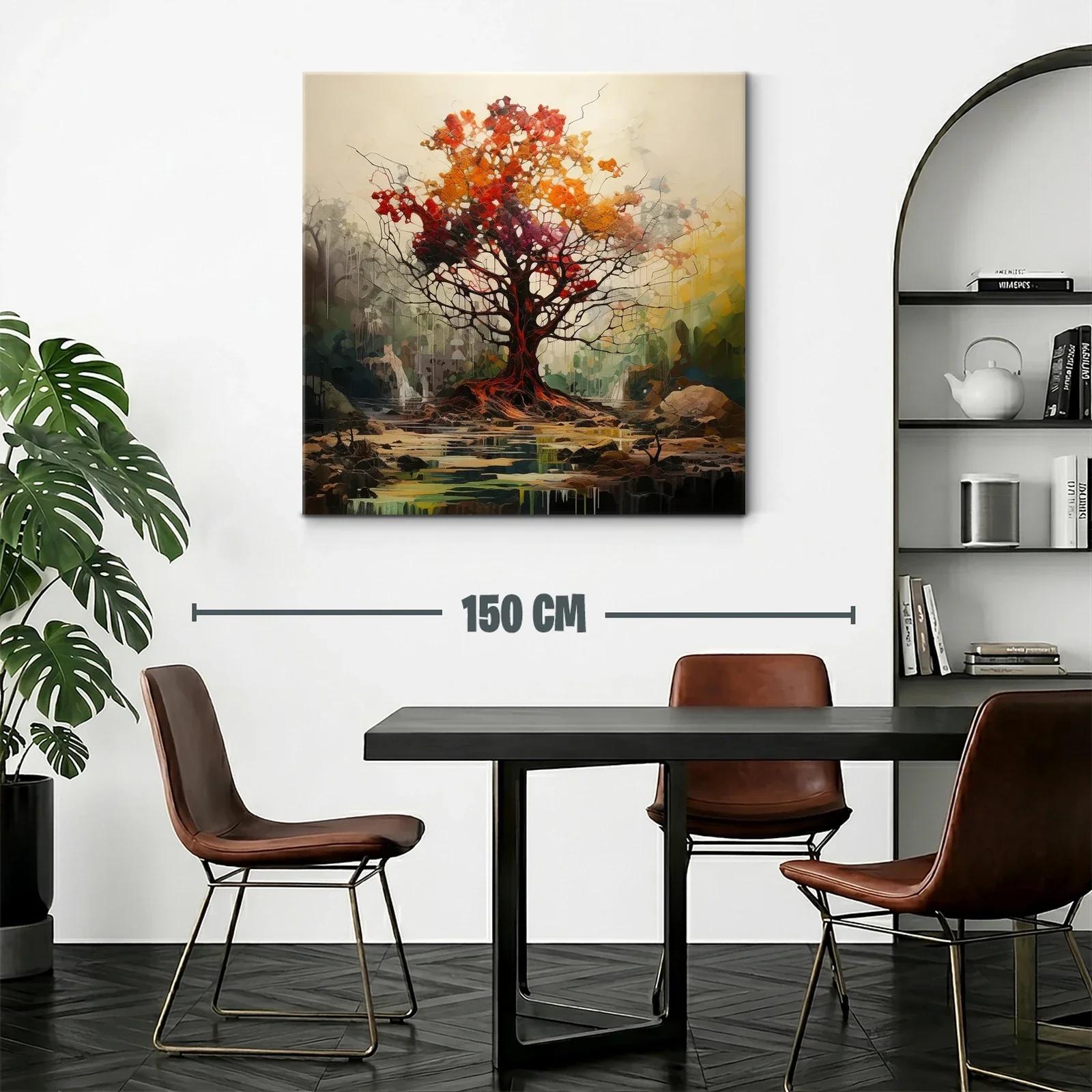 Árbol vibrante con tonos otoñales en paisaje sereno — miniatura 2