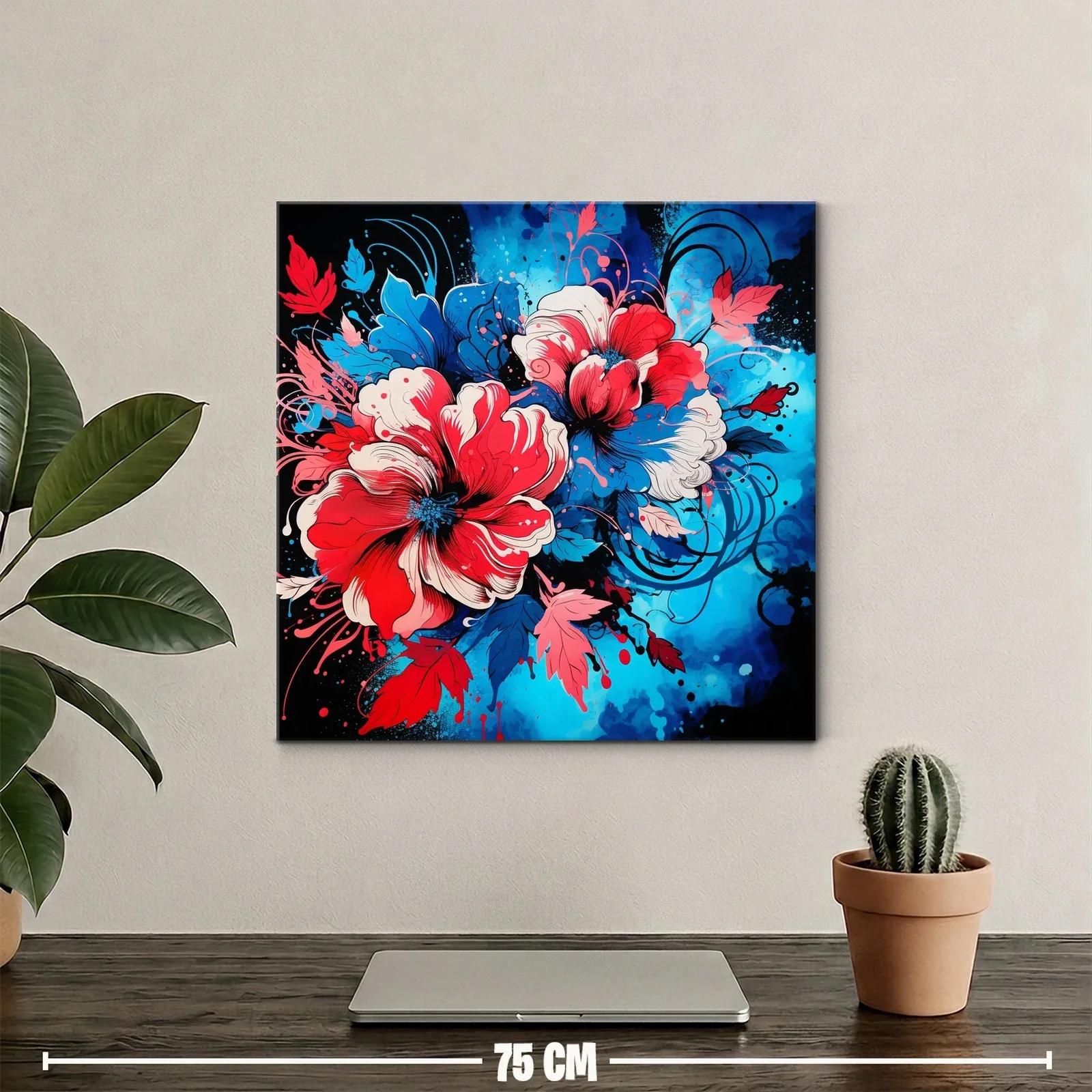 Floración vibrante en tonos rojos y azules contrastantes — miniatura 2