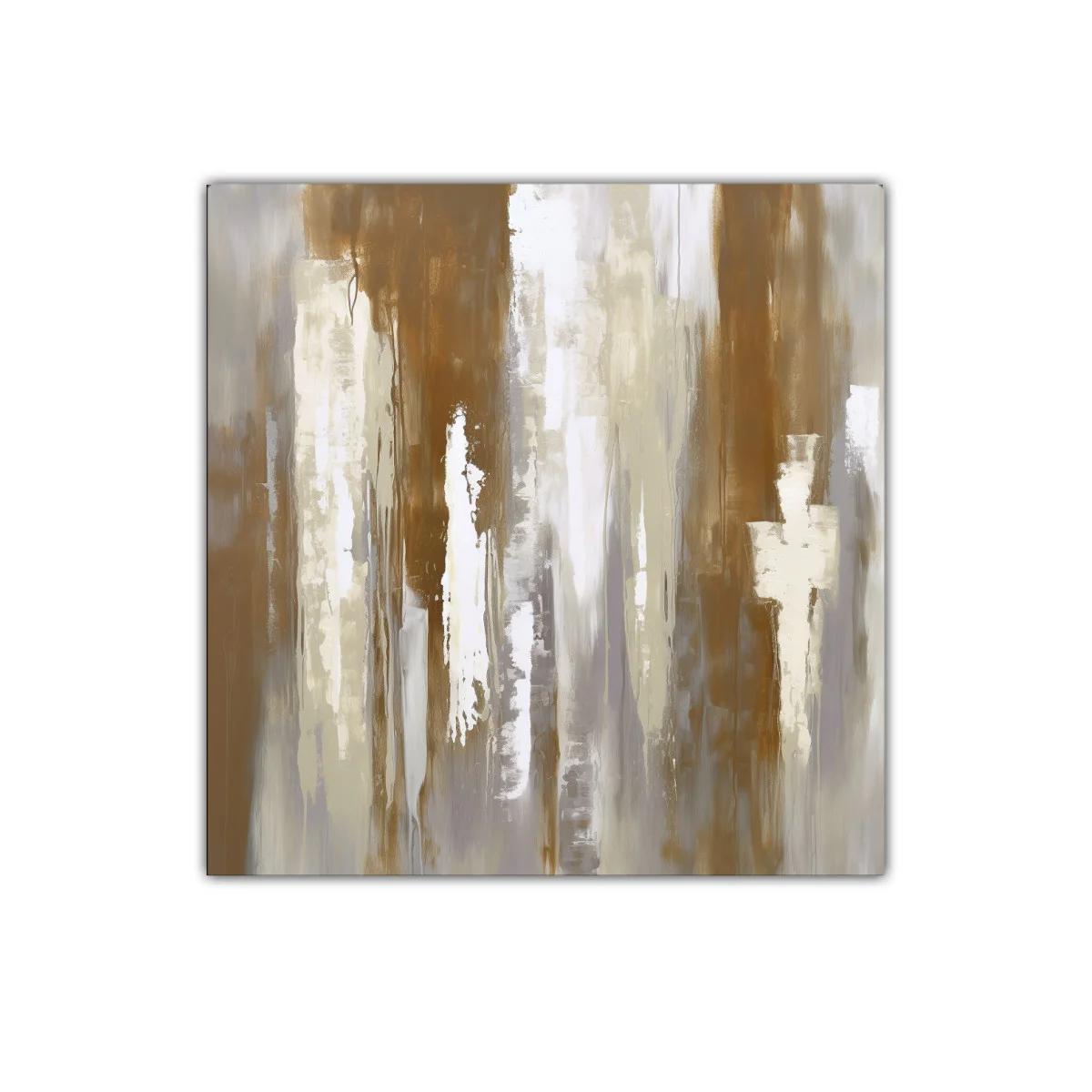 Cuadro abstracto con tonos tierra y neutros para decoración interior — imagen principal