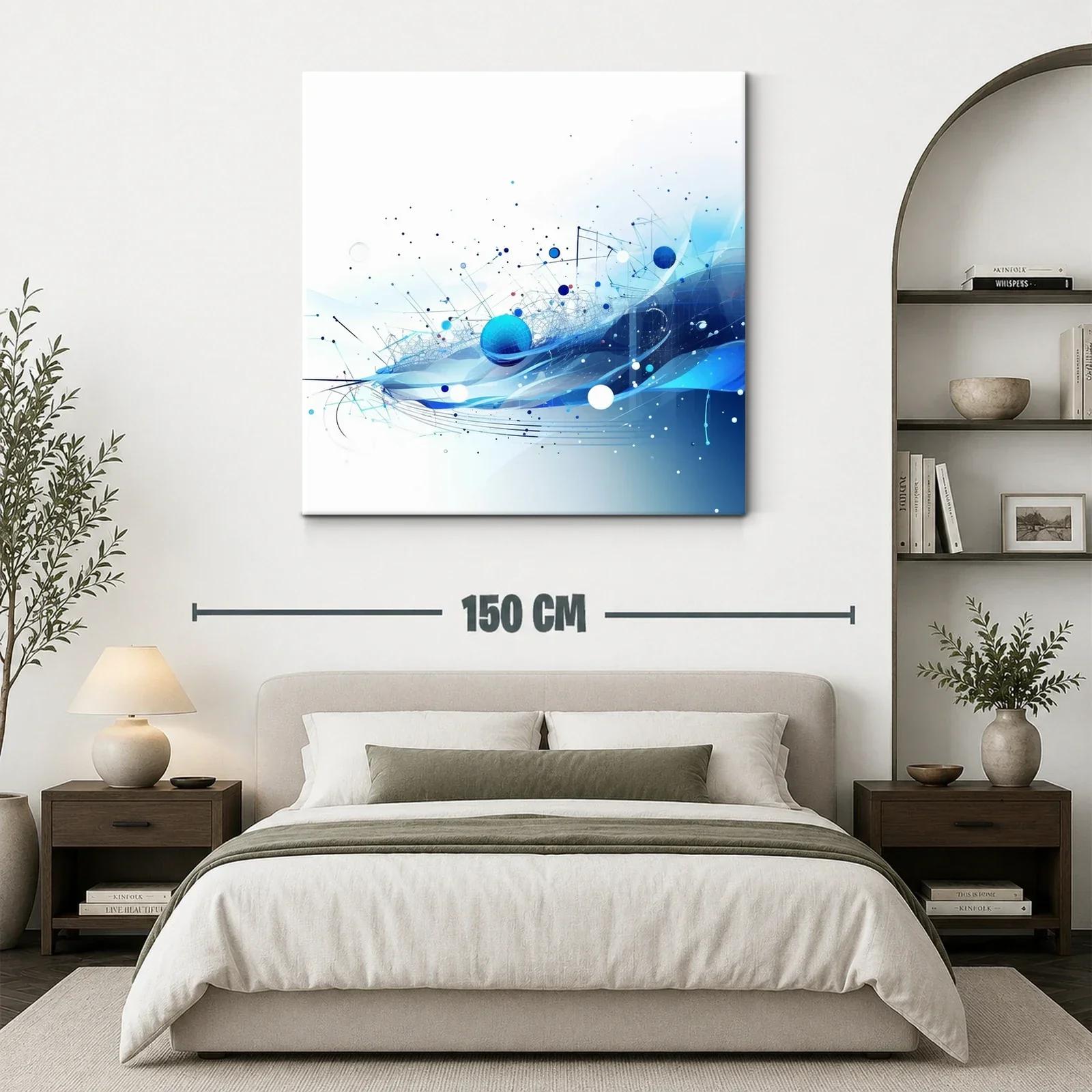 Composición abstracta en tonos azul y blanco dinámicos — miniatura 3