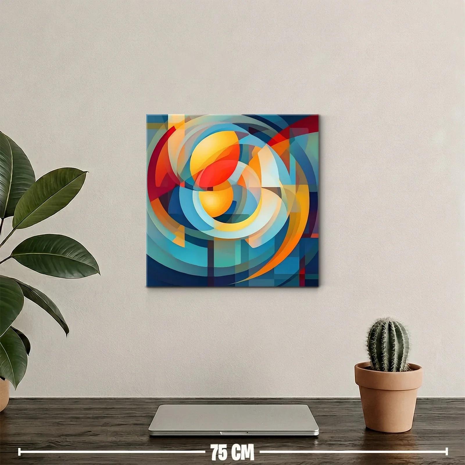 Composición abstracta con vibrantes formas circulares y tonos cálidos — miniatura 2