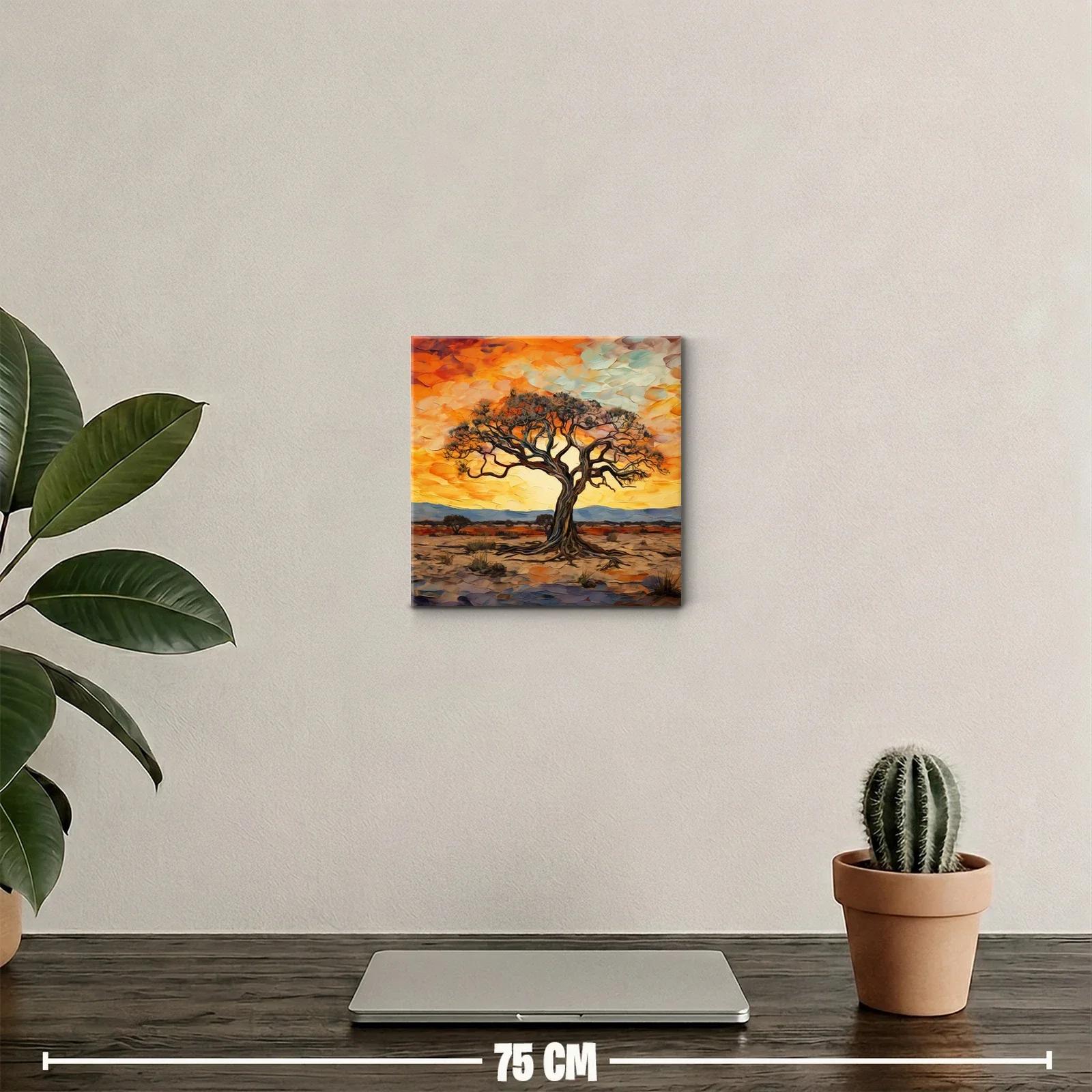 Árbol solitario en atardecer cálido y vibrante — miniatura 2