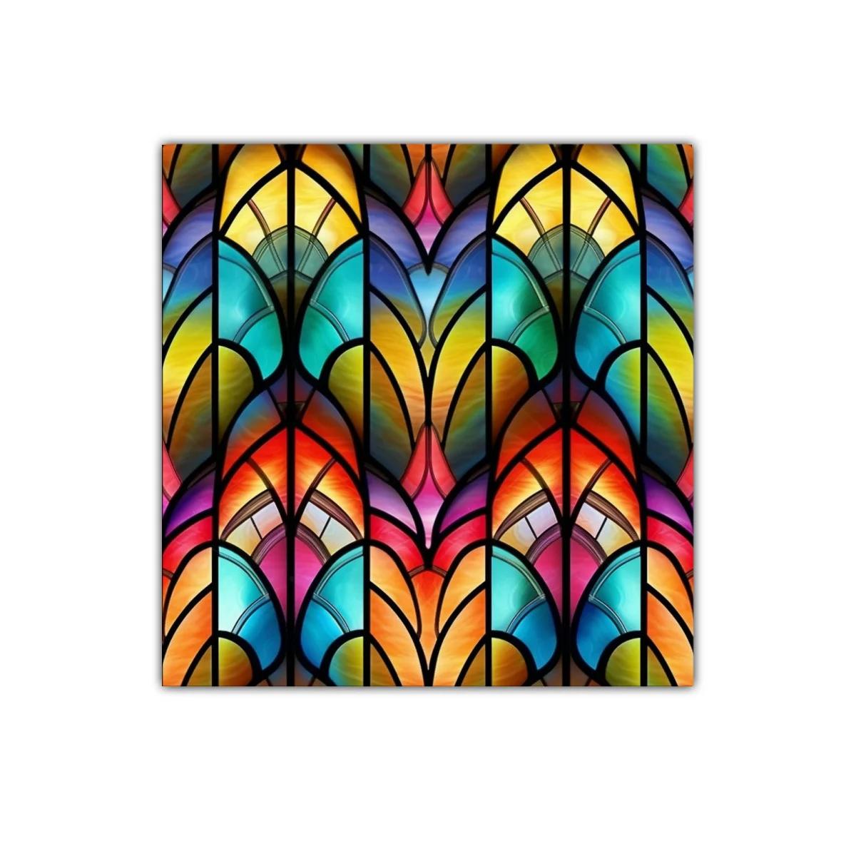 Patrón colorido y simétrico con formas artísticas abstractas