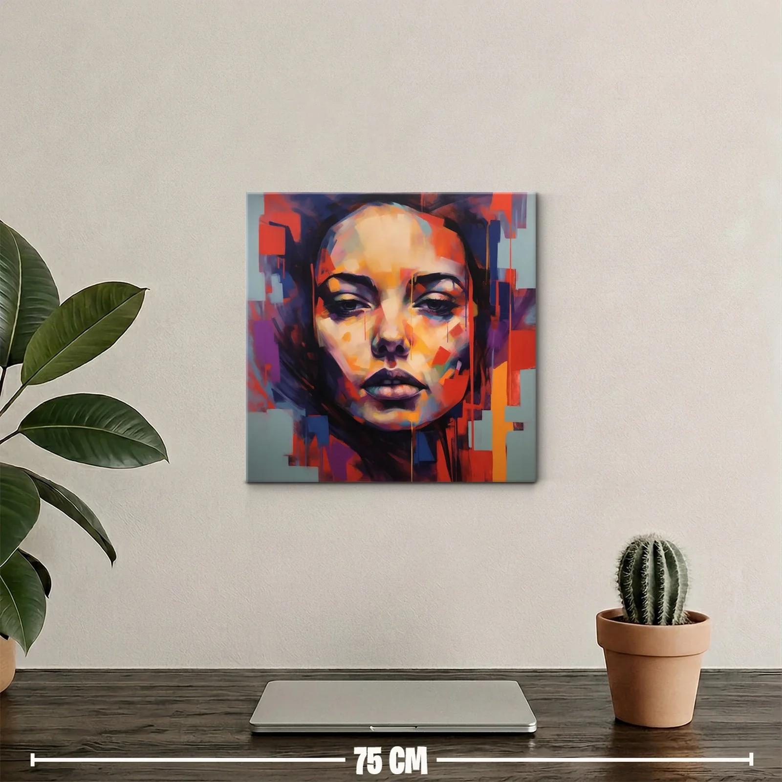 Retrato expresivo con vibrantes tonos cálidos y fríos — miniatura 2