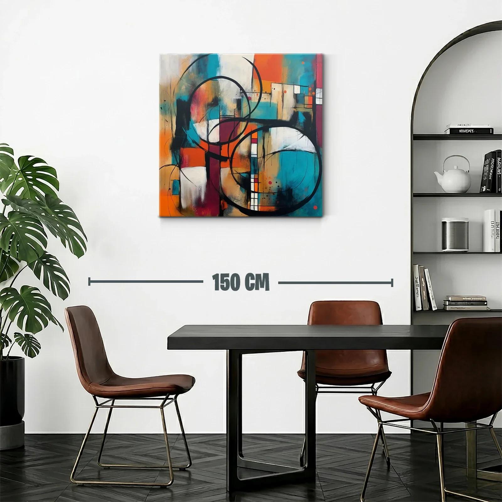 Composición abstracta en tonos vivos y formas circulares — miniatura 2