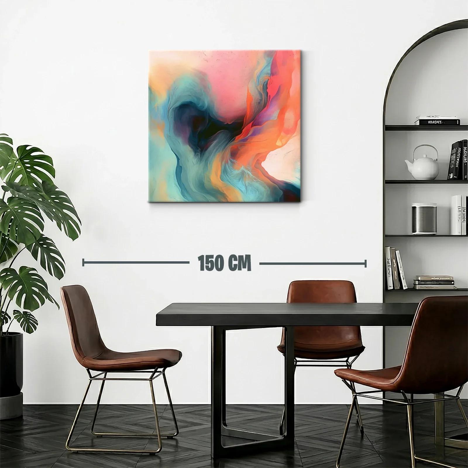 Composición abstracta con tonos cálidos y fríos vibrantes — miniatura 2