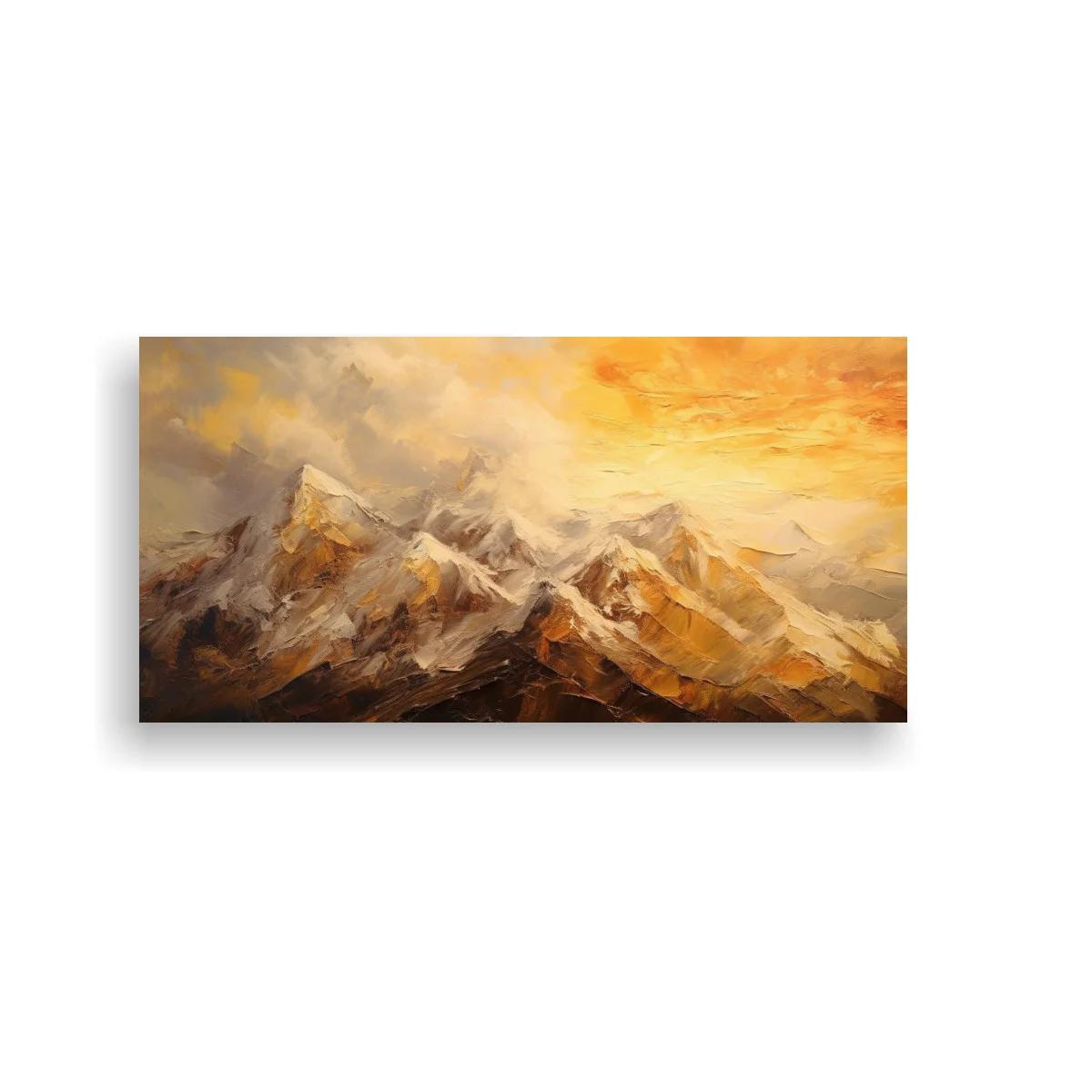 Cuadro cordillera de montañas nevadas con bruma — imagen principal