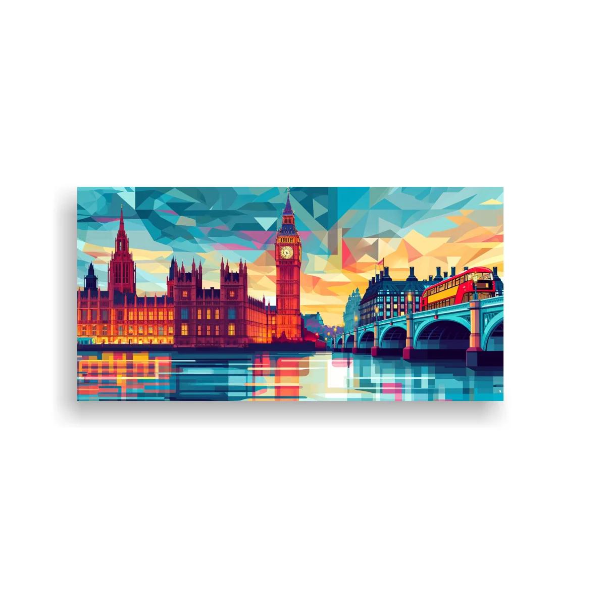 Cuadro Big Ben y el Palacio de Westminster con reflejos geométricos