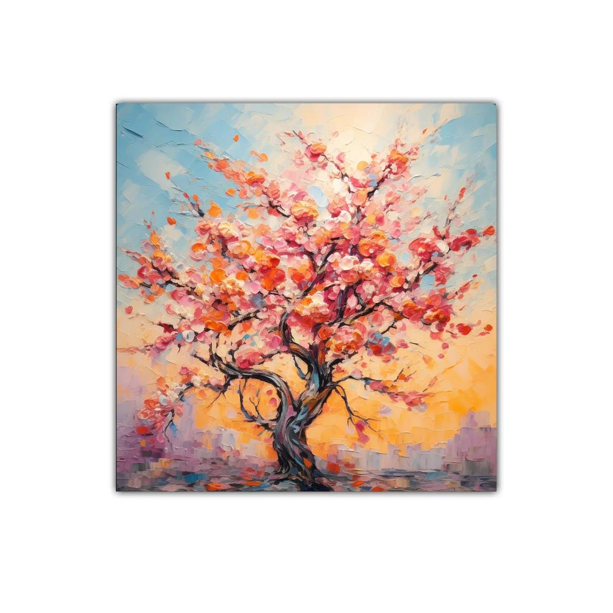 Árbol en flor con vibrantes tonos rosas y naranjas — imagen principal