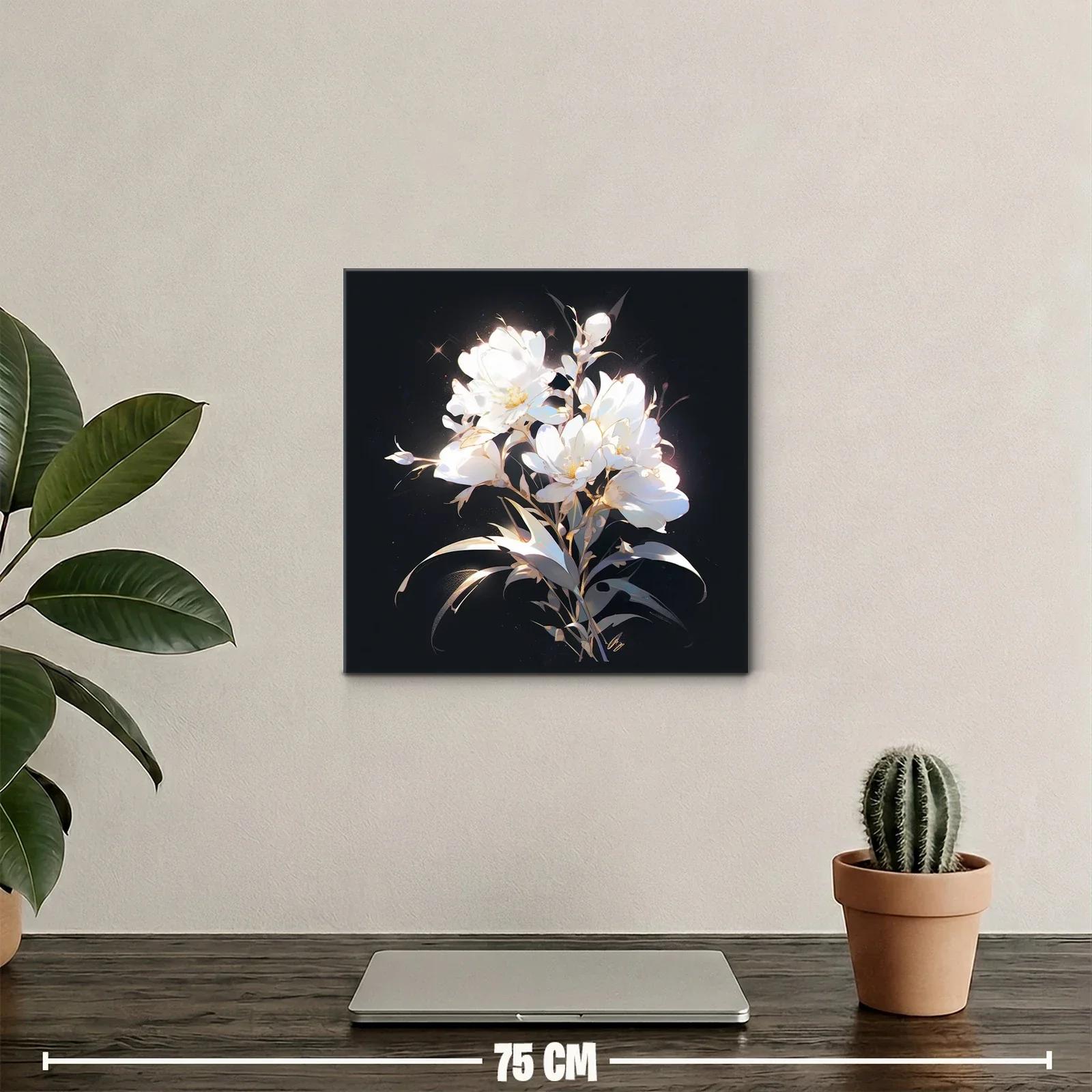 Elegancia de flores blancas sobre fondo oscuro — miniatura 2