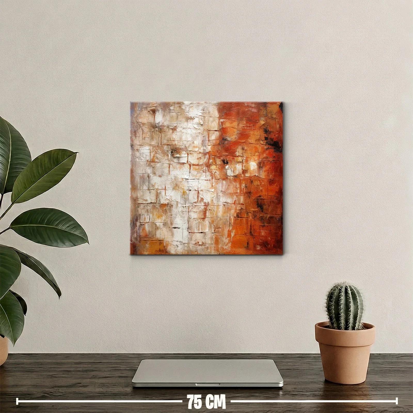 Cuadro abstracto con tonos cálidos y texturas envolventes — miniatura 2